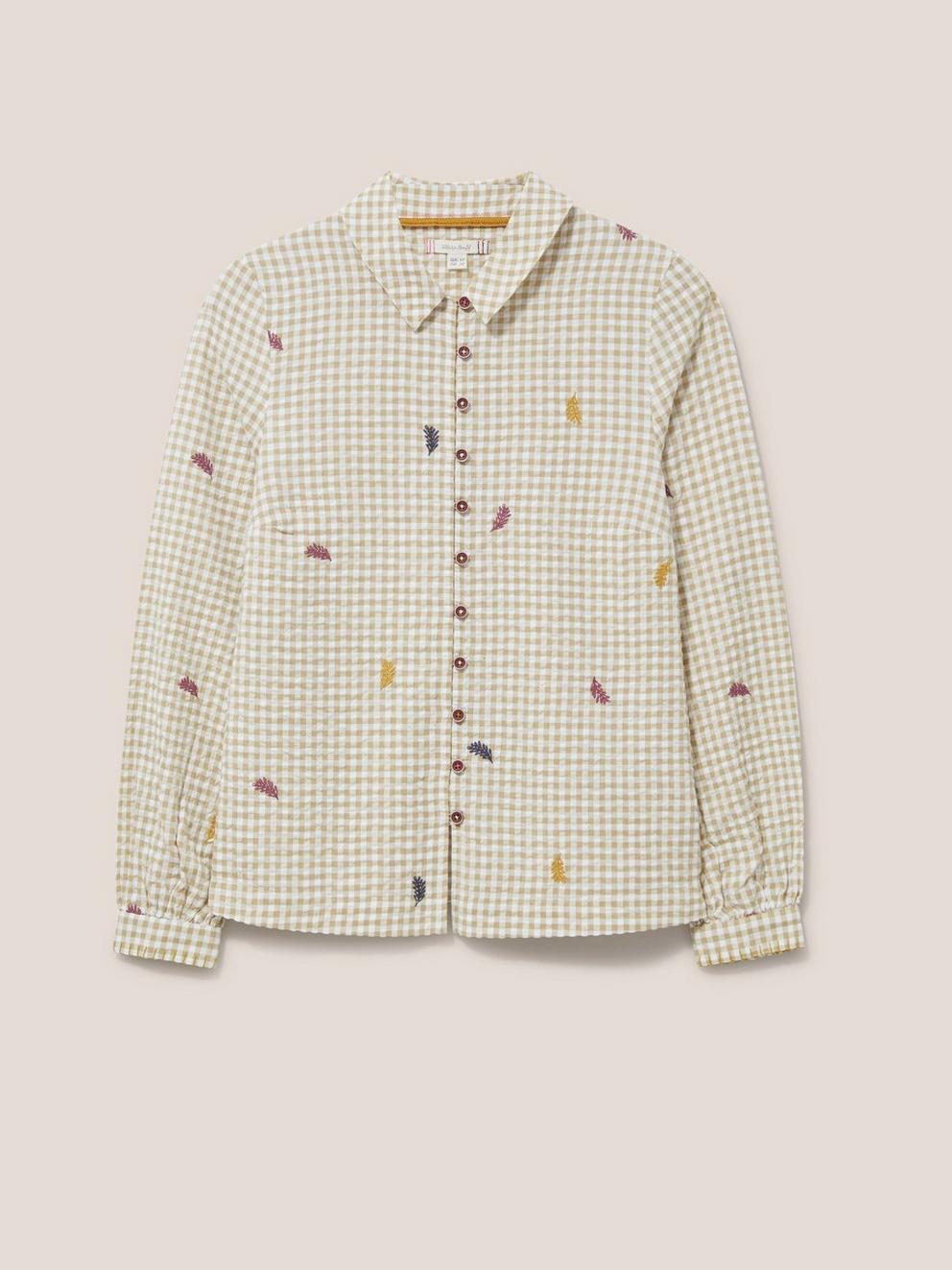 Madeline Embroidered Shirt in NAT MLT - FLAT FRONT