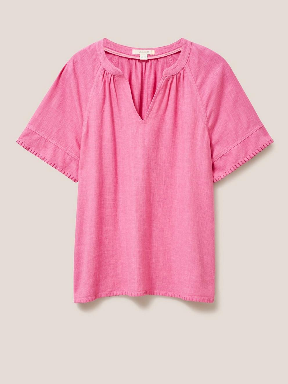 Cora Top in BRT PINK - FLAT FRONT