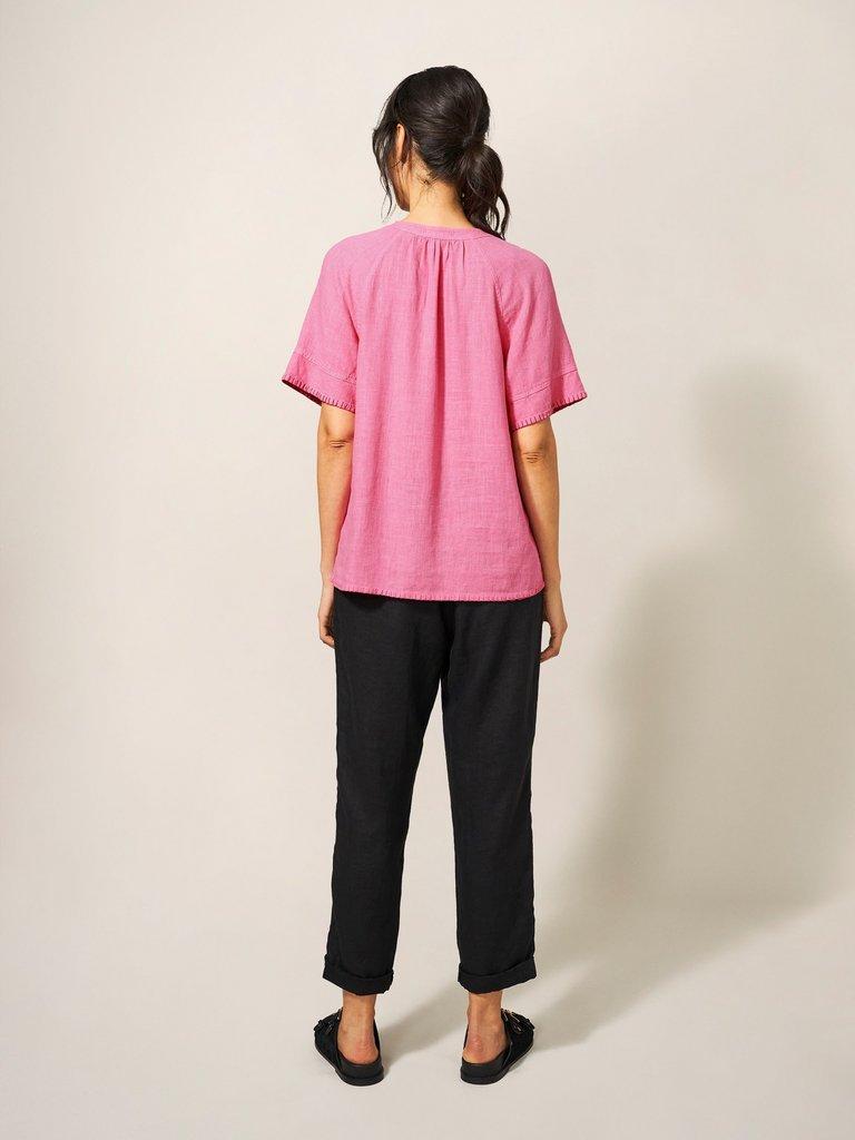 Cora Top in BRT PINK - MODEL BACK