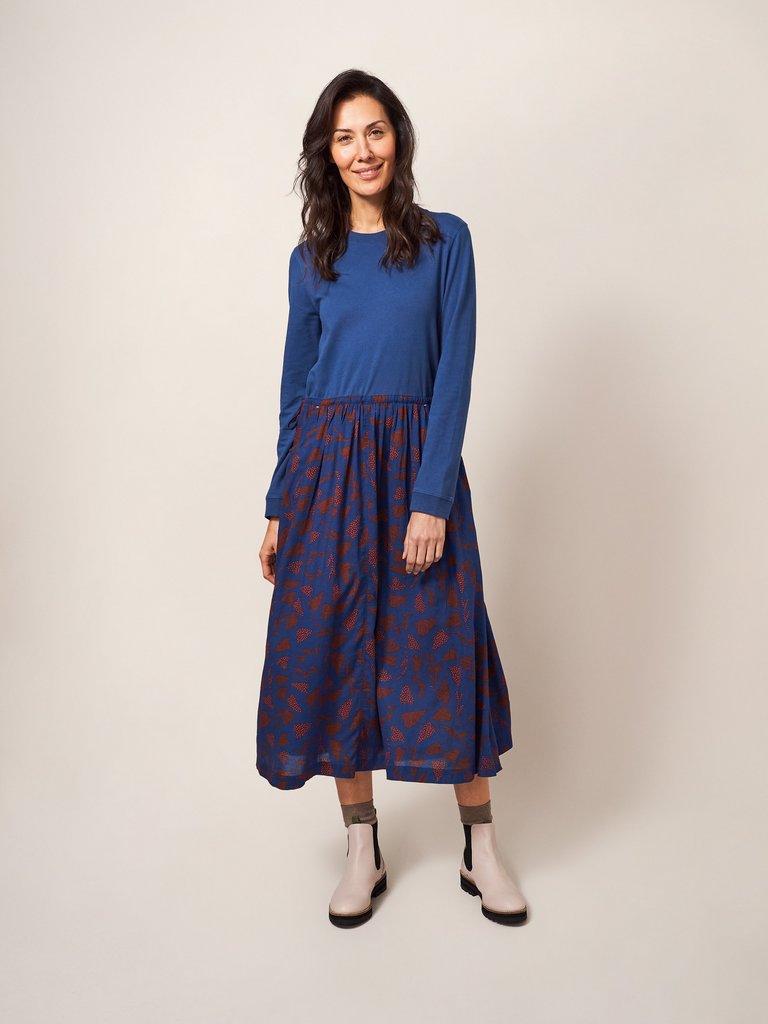 Sadie Midi Dress in NAVY MULTI