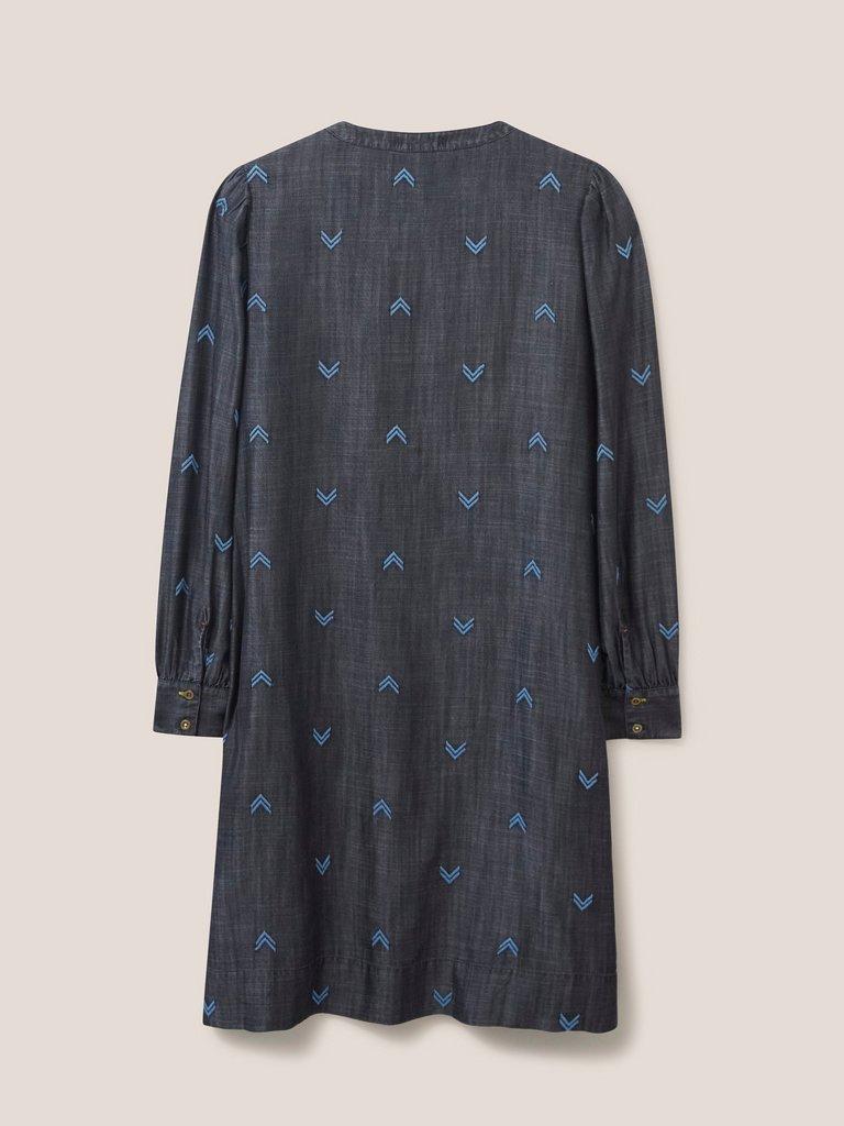 Sofia Emb Shift Dress in GREY MLT - FLAT BACK