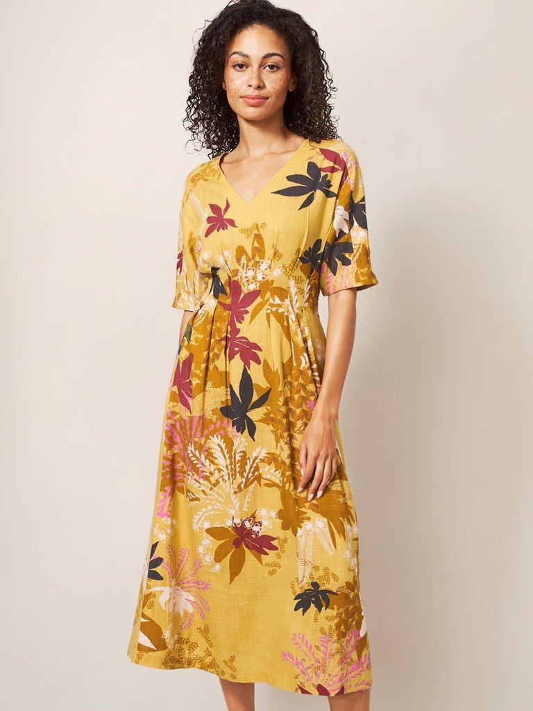 Kate Midi Dress in YELLOW MULTI | White Stuff