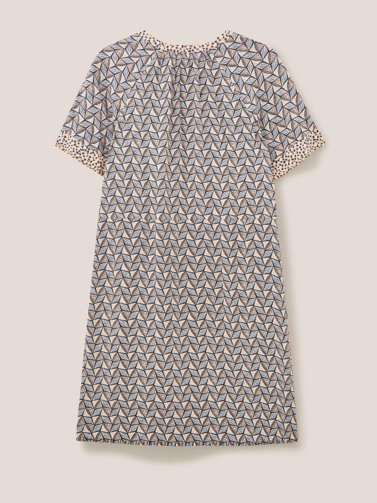 Cora Linen Blend Dress in NAT MLT - FLAT BACK