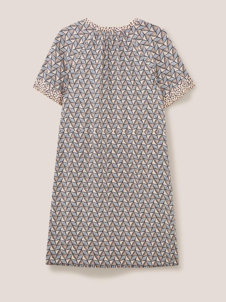 Cora Linen Blend Dress in NAT MLT - FLAT BACK