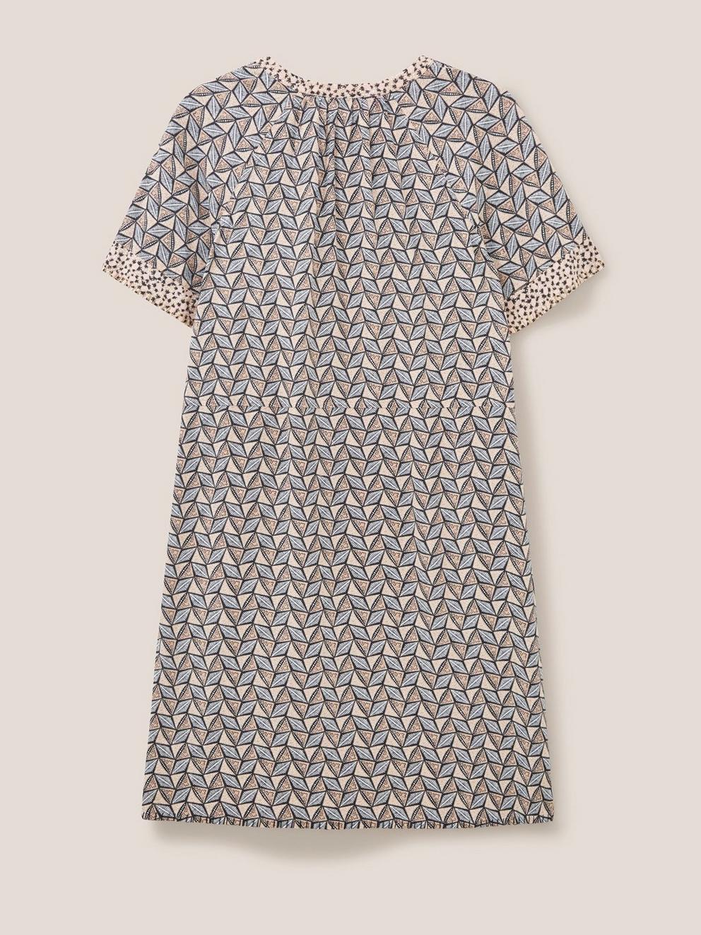 Cora Linen Blend Dress in NAT MLT - FLAT BACK