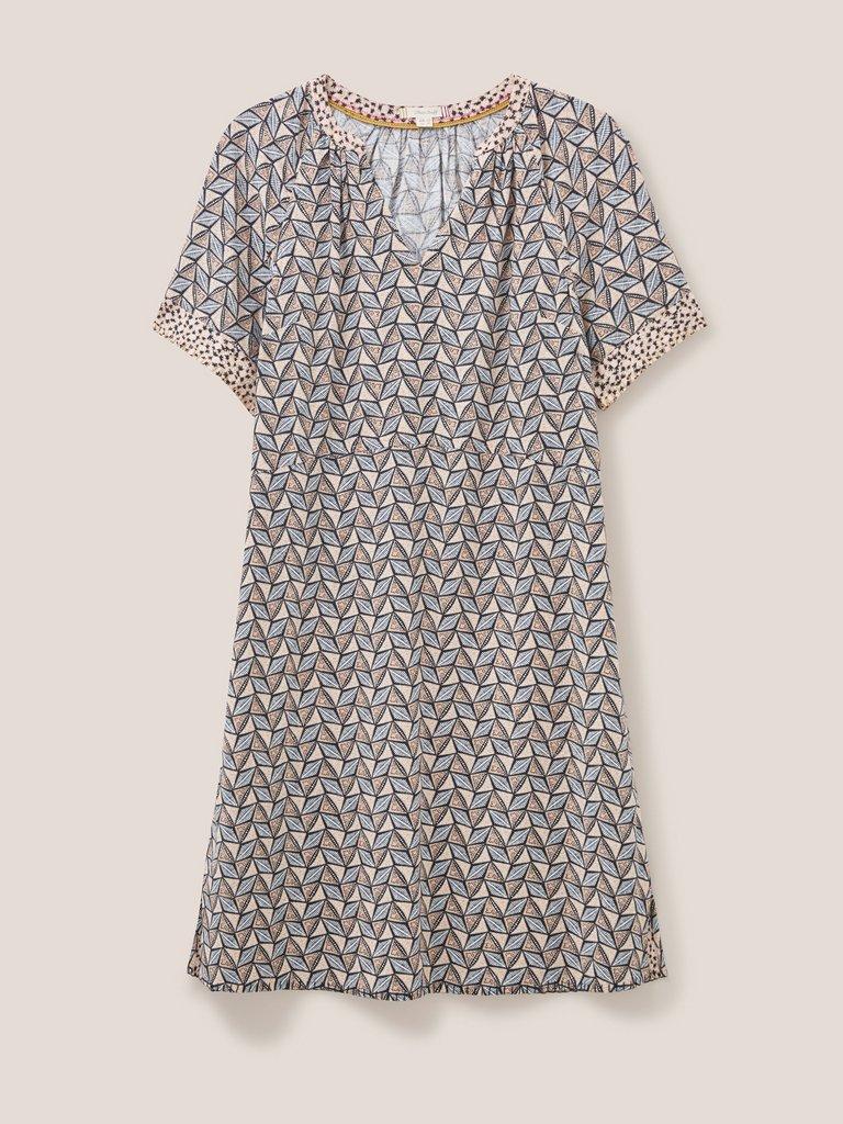 Cora Linen Blend Dress in NAT MLT - FLAT FRONT