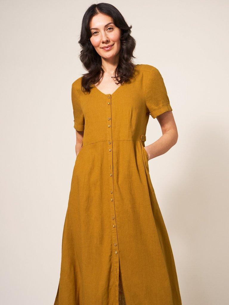 Ivy Dress in MID TAN - MODEL FRONT