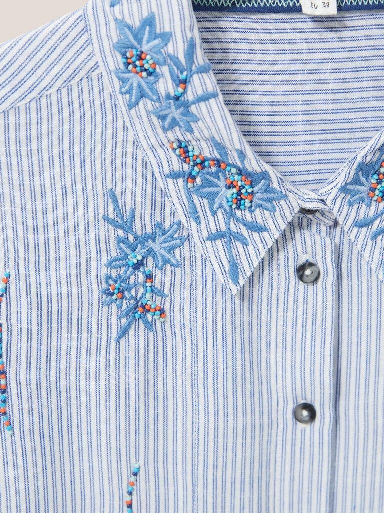 Trailing Embroidered Shirt in BLUE MLT - FLAT DETAIL