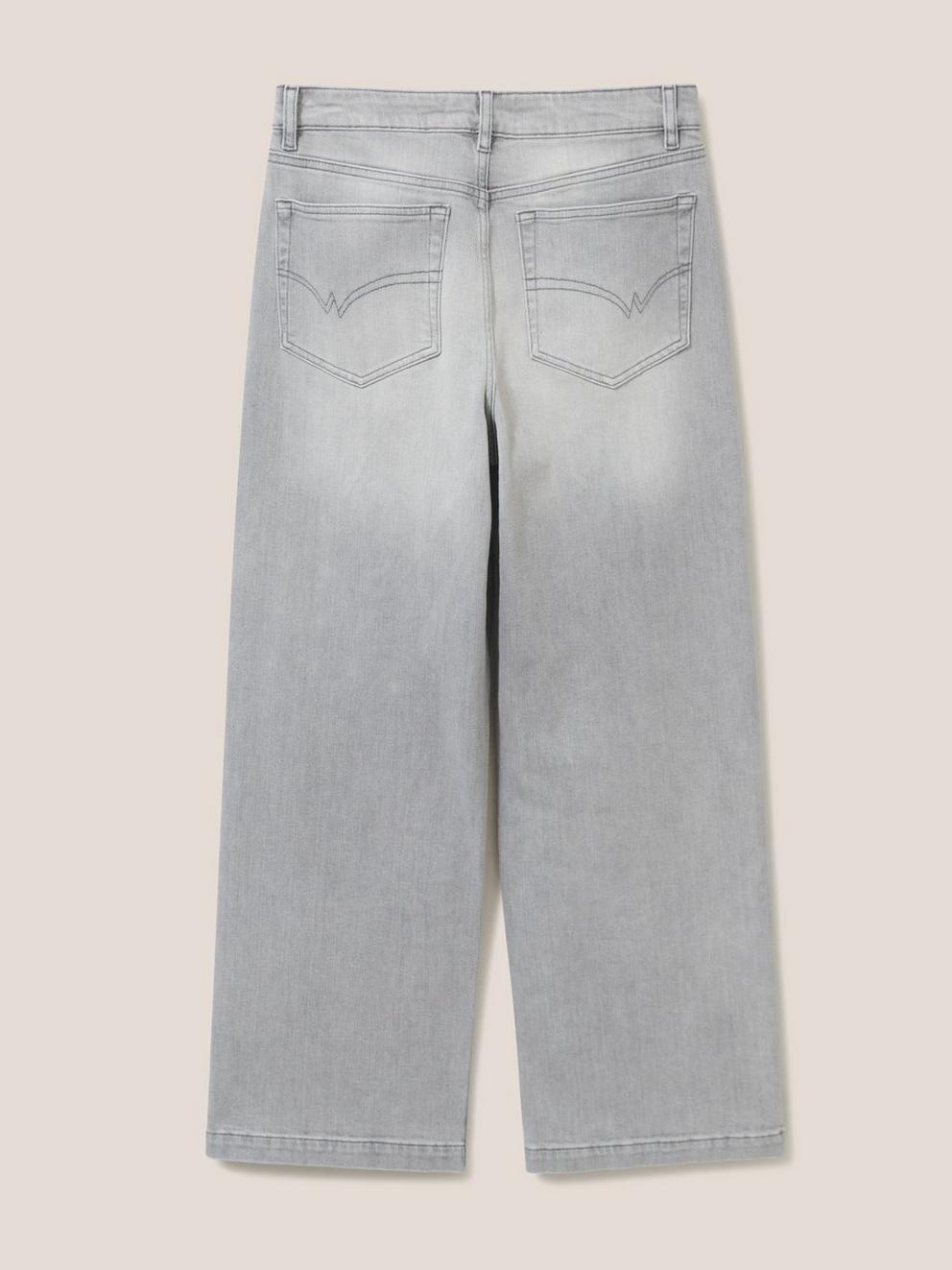 Heidi Wide Leg Jean in LGT GREY - FLAT BACK