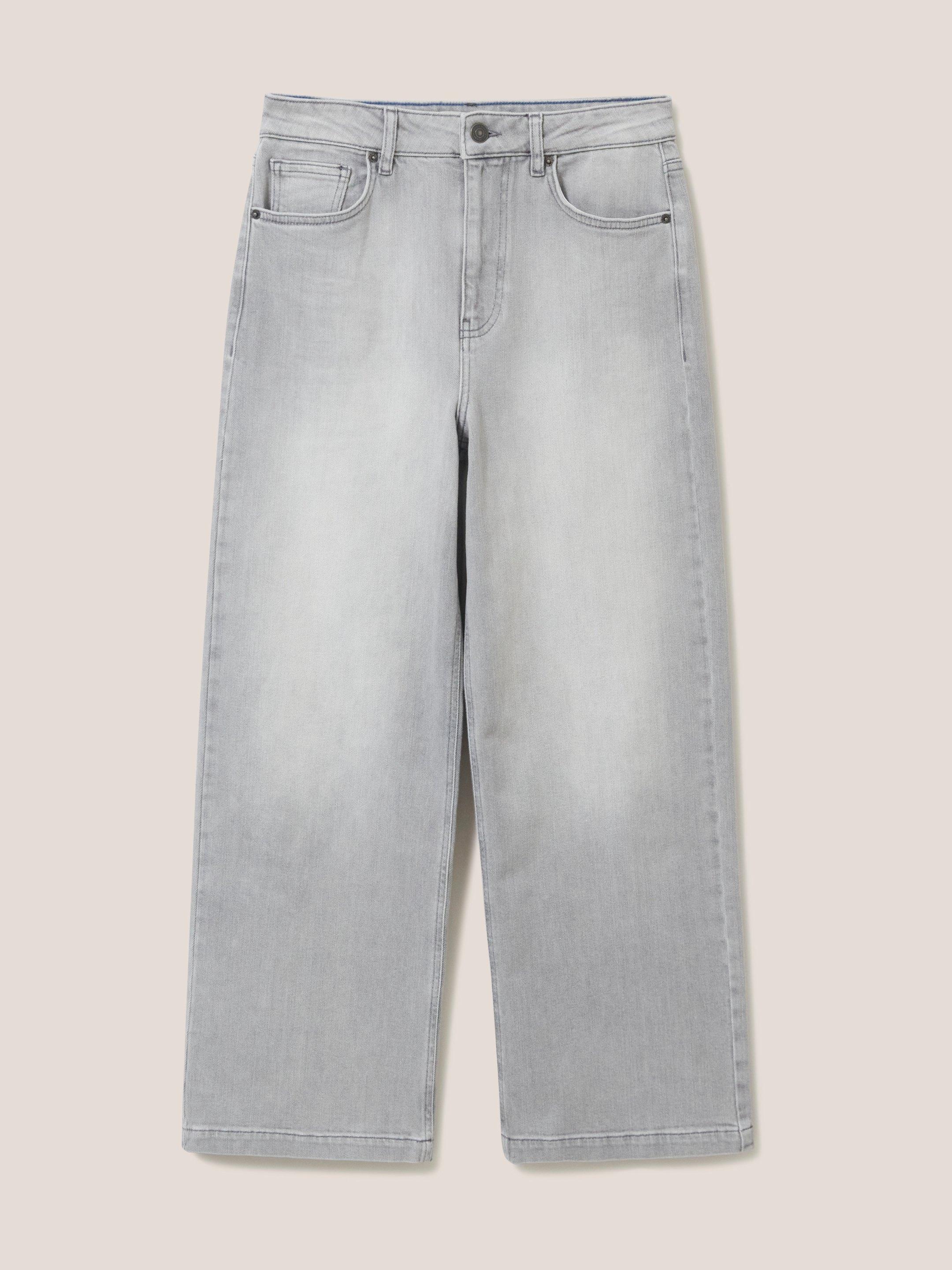 Heidi Wide Leg Jean in LGT GREY - FLAT FRONT