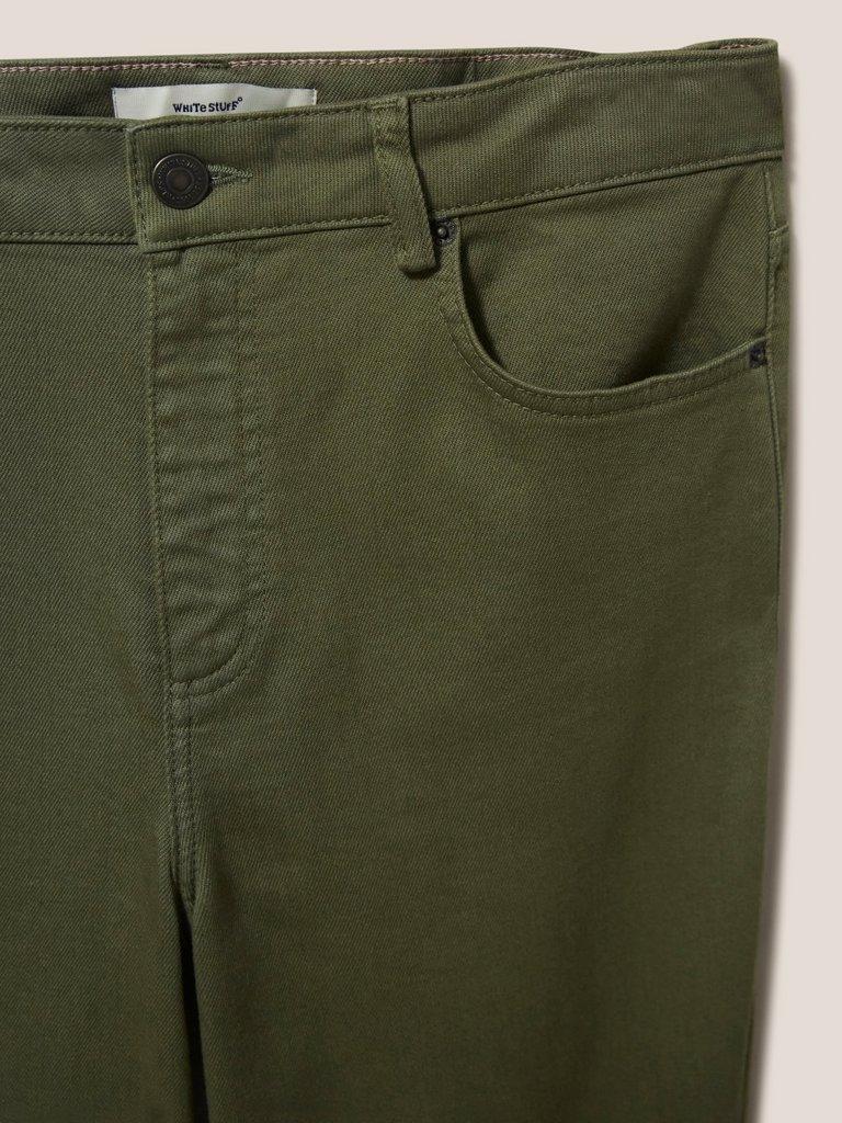 Miley Relaxed Straight Jean in MID GREEN - FLAT DETAIL