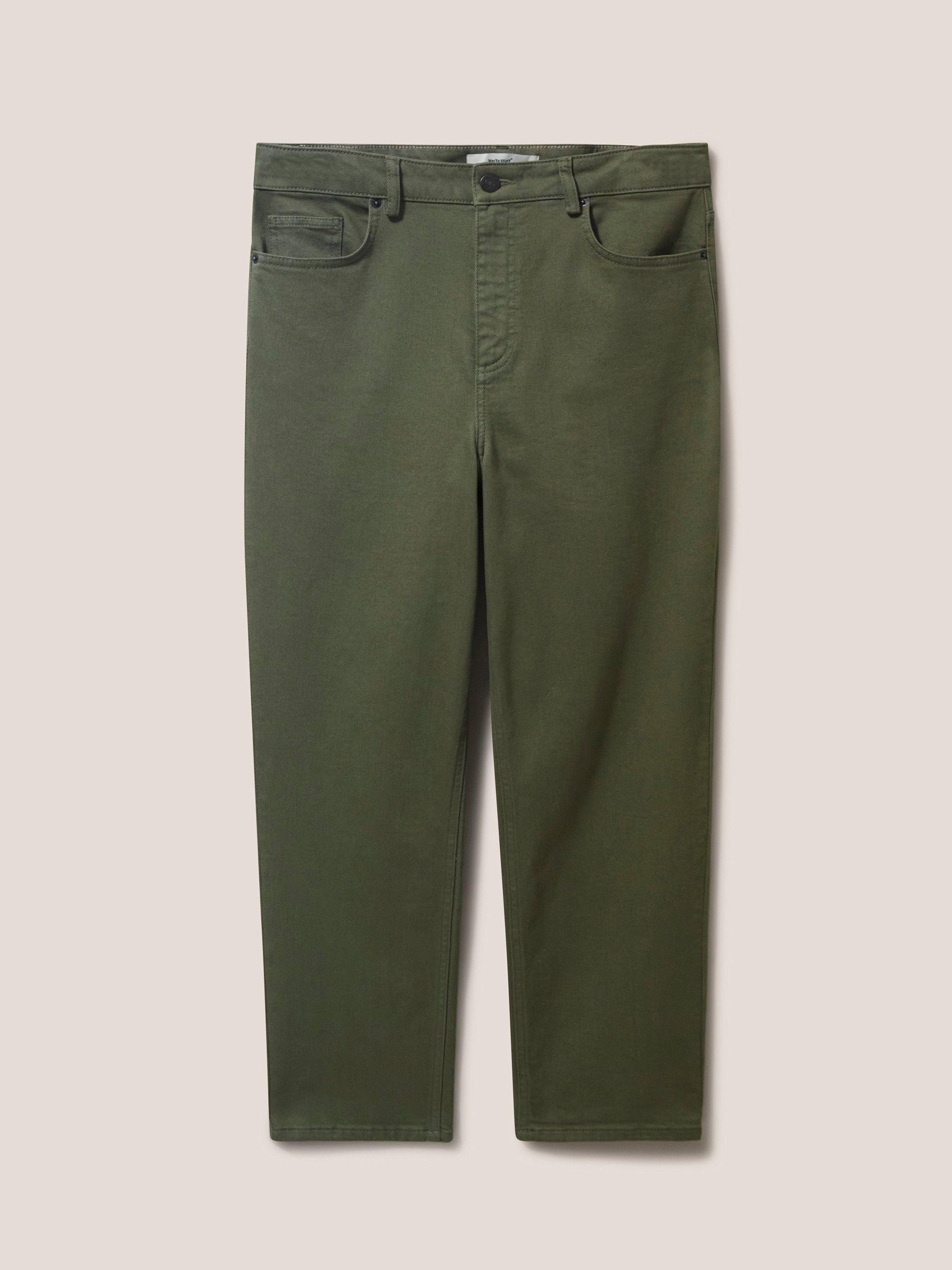 Miley Relaxed Straight Jean in MID GREEN - FLAT FRONT