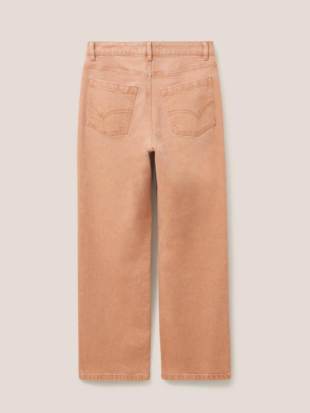 Leighton ClayDye Straight Jean in MID CORAL - FLAT BACK