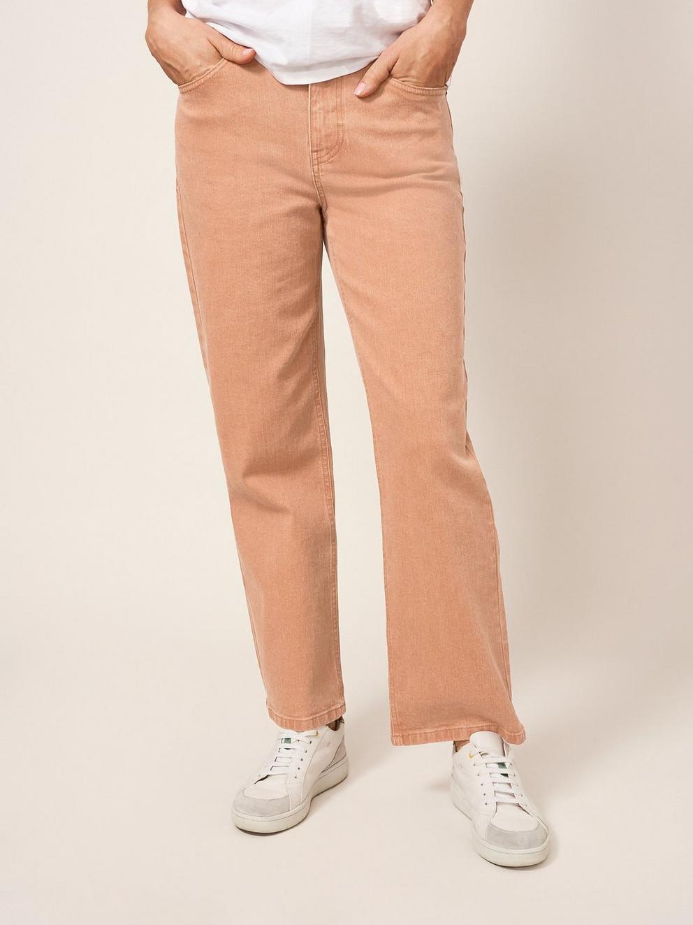 Leighton ClayDye Straight Jean in MID CORAL - LIFESTYLE