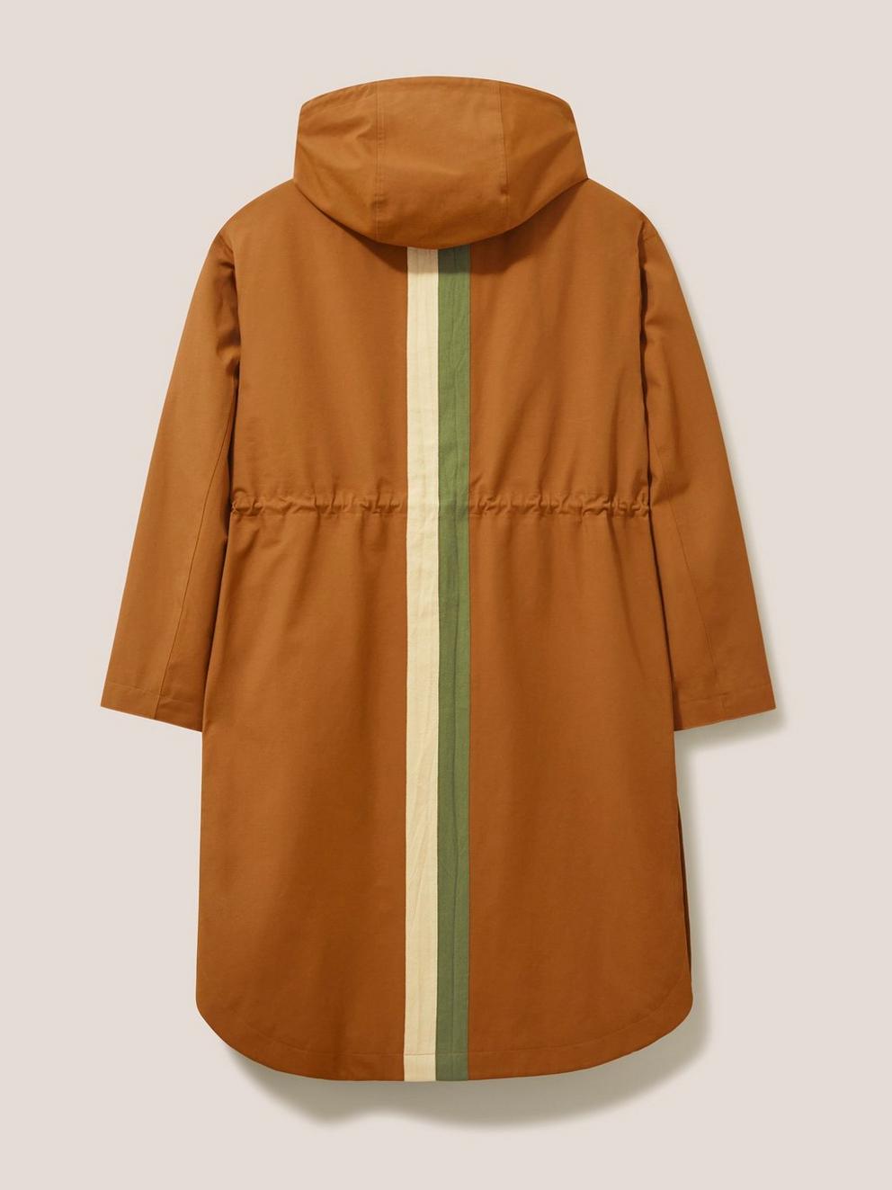 Millie Waterproof Jacket in DARK TAN - FLAT BACK