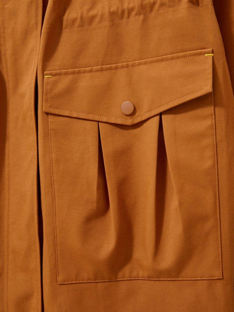 Millie Waterproof Jacket in DARK TAN - FLAT DETAIL