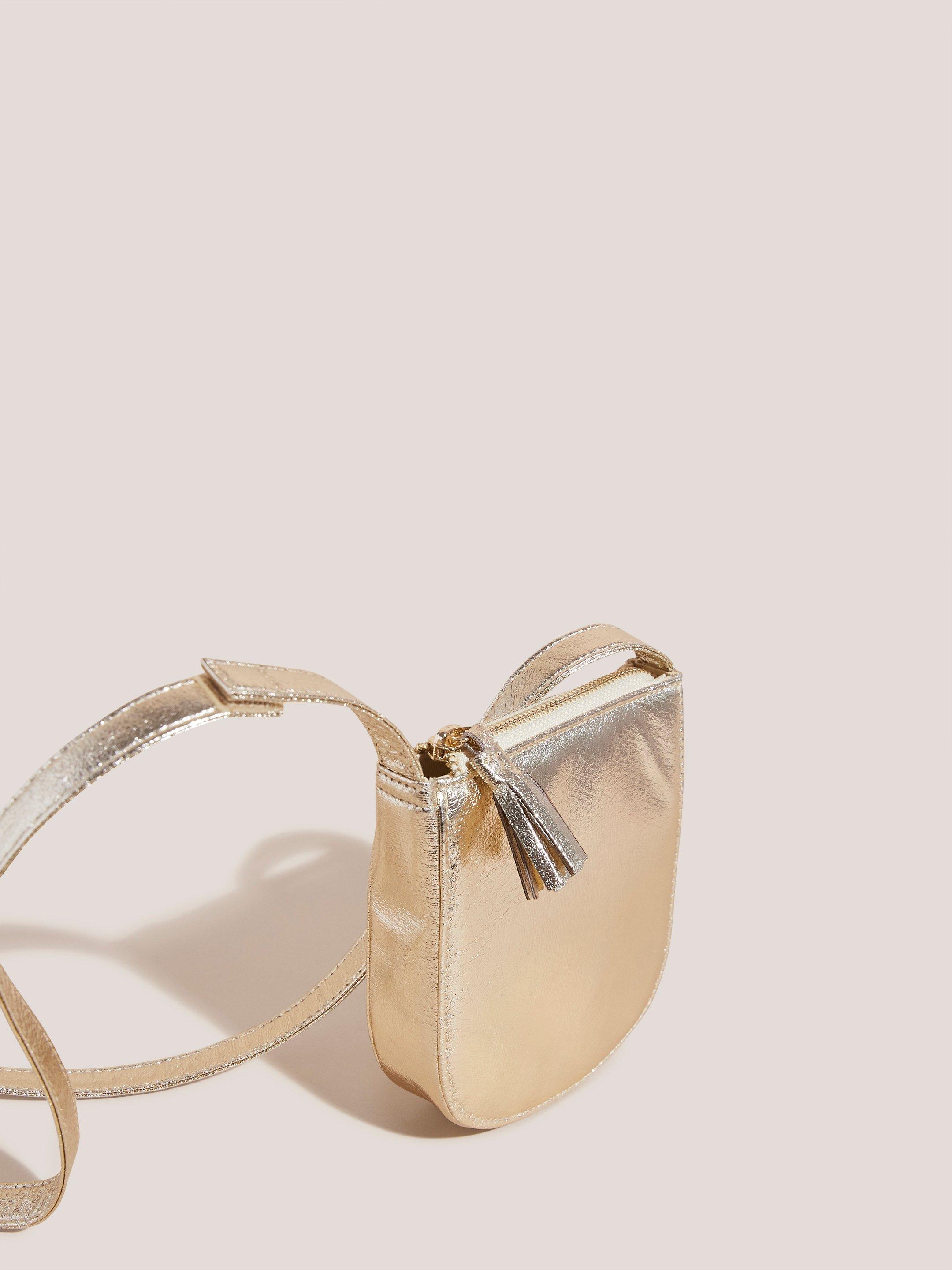 Girls Metallic Bag in GLD TN MET - FLAT BACK