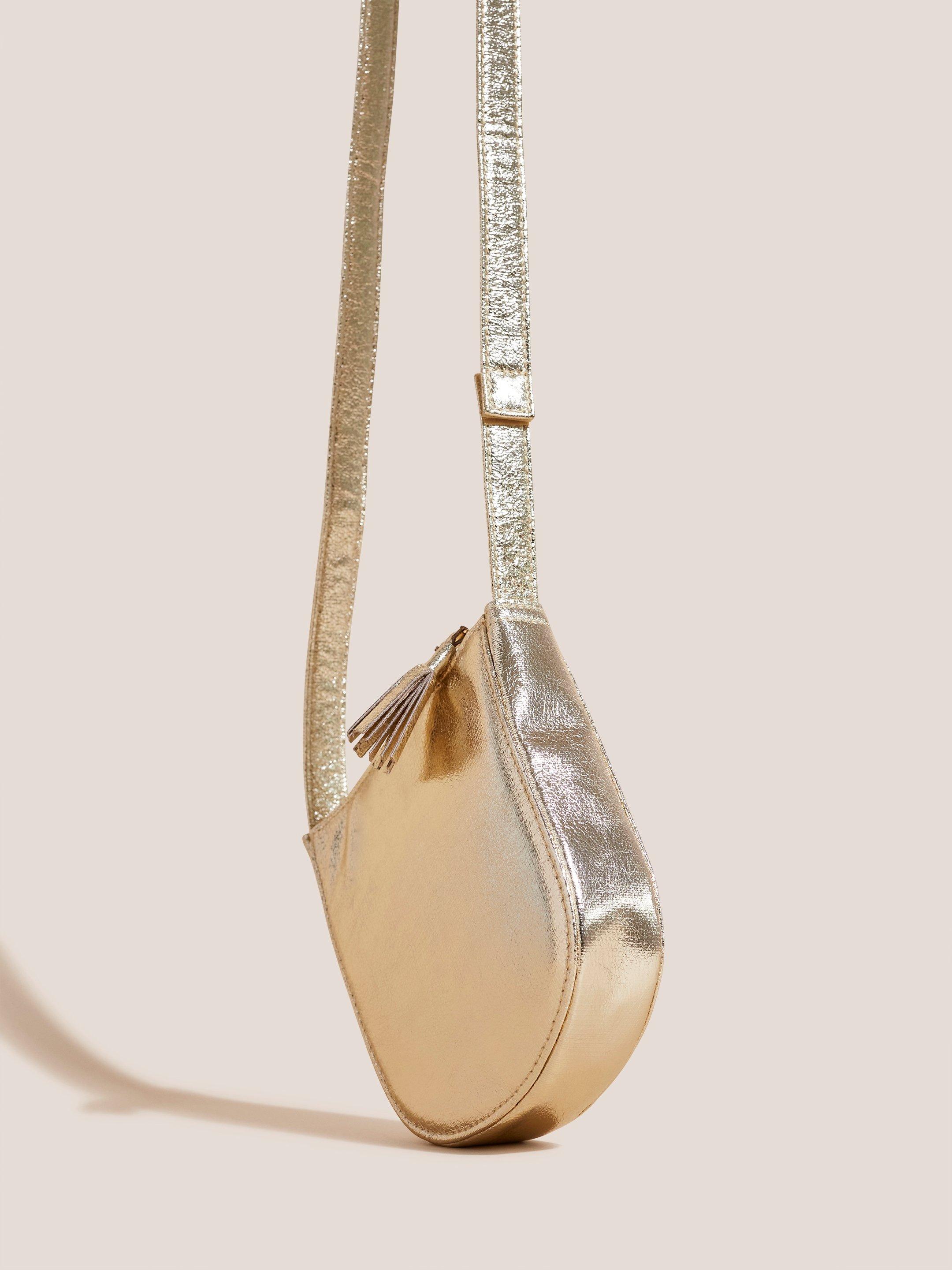 Girls Metallic Bag in GLD TN MET - FLAT FRONT