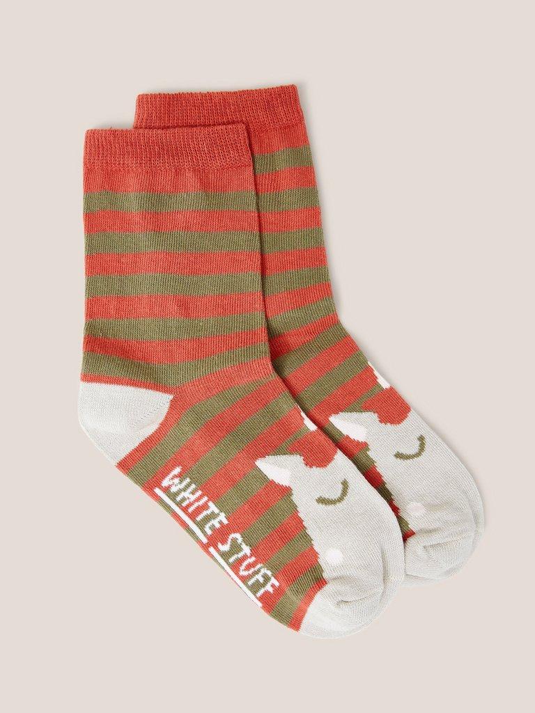 Unicorn Socks in MID RED - FLAT FRONT