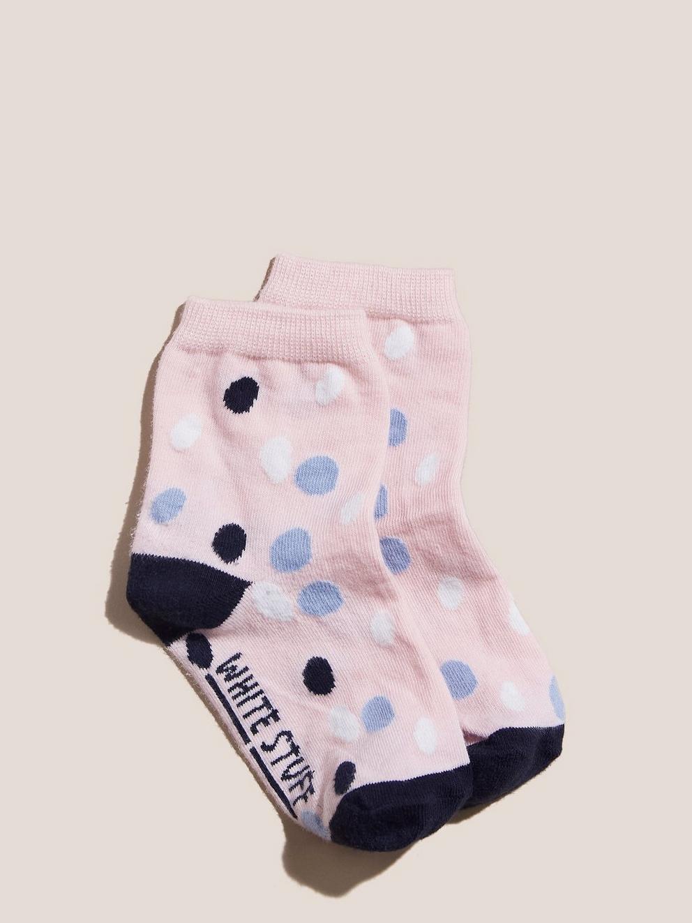 Spot Socks in PINK MLT - FLAT FRONT