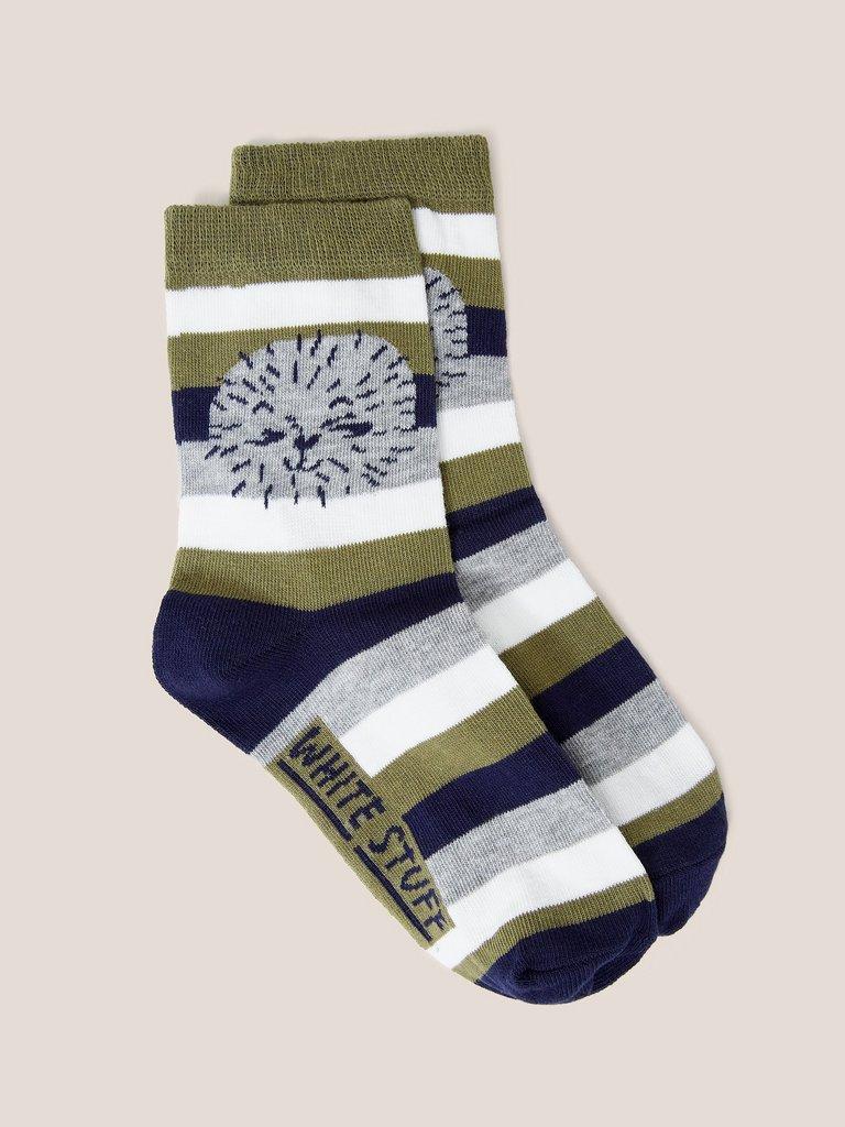 Lion Socks in GREEN MULTI | White Stuff