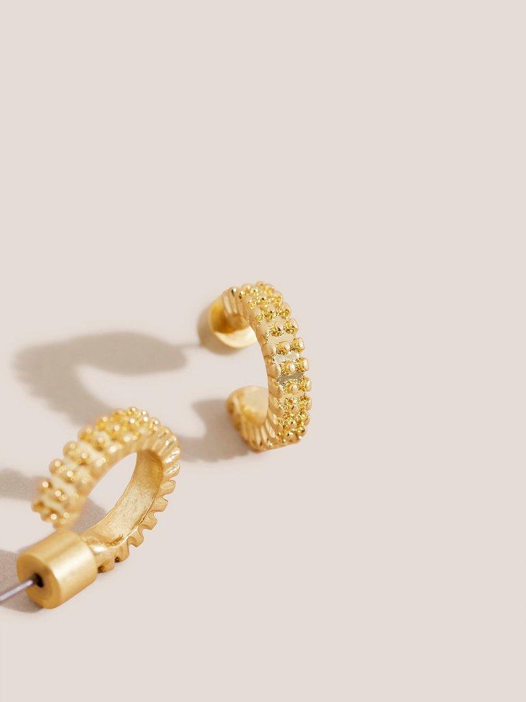 Gold Plated Small Hoop Earring in GLD TN MET - FLAT BACK