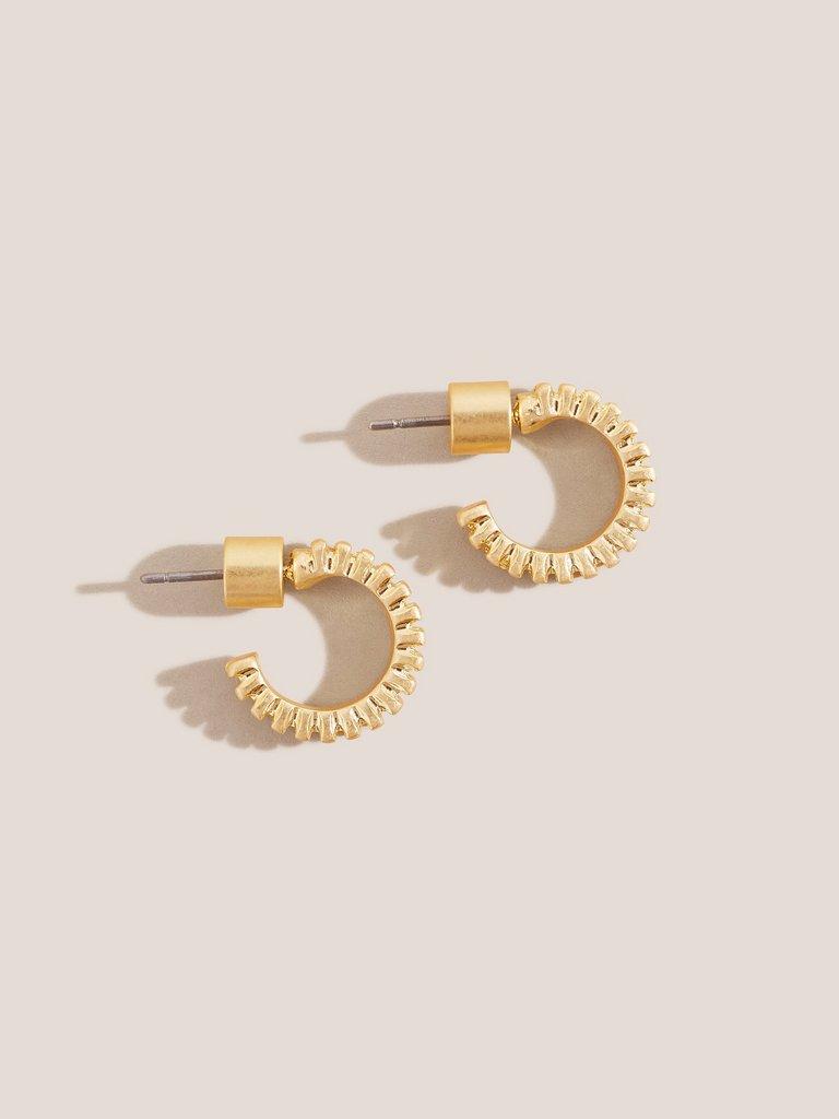 Gold Plated Small Hoop Earring in GLD TN MET - FLAT FRONT