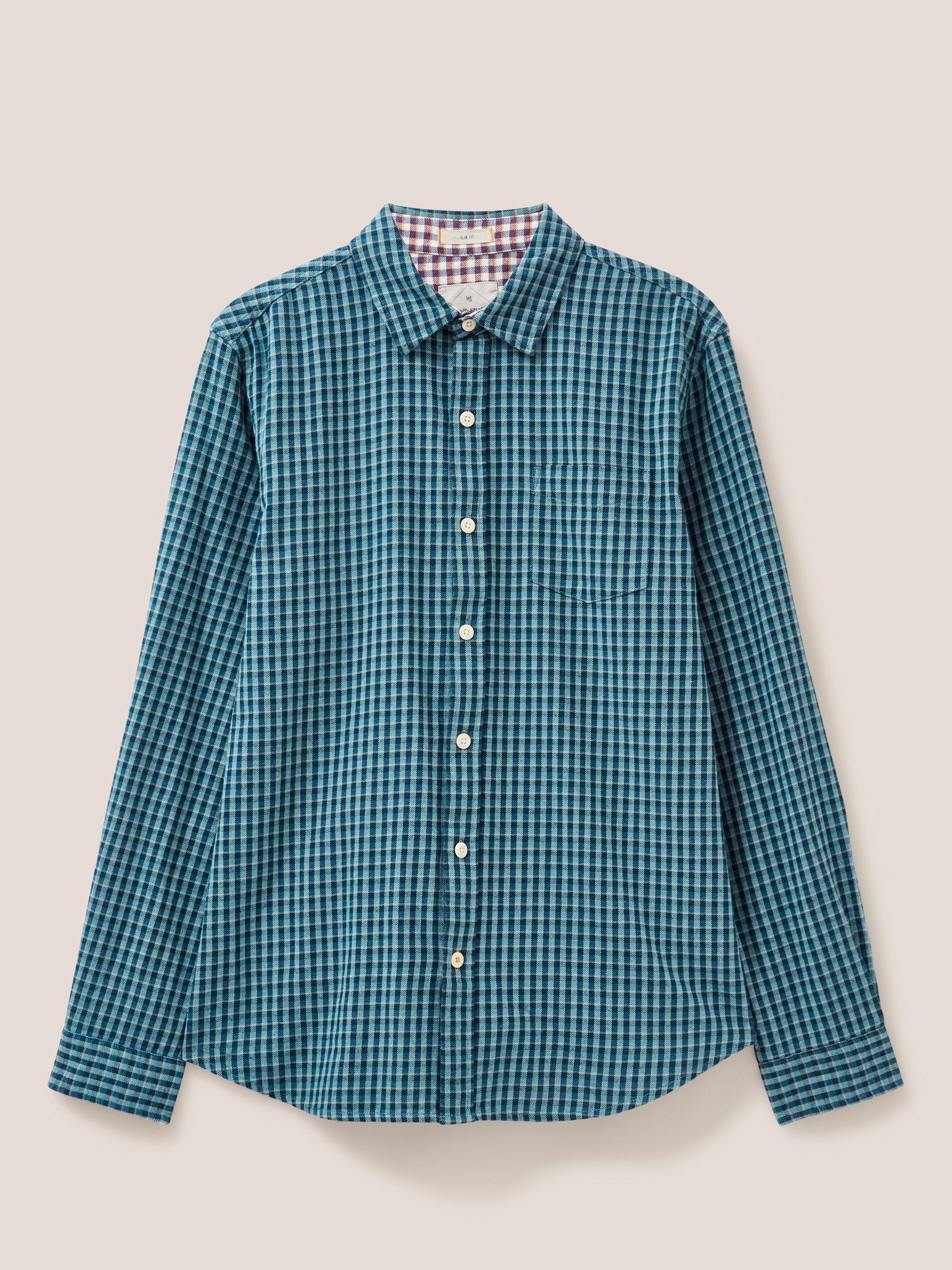 Westlake Gingham Shirt in MINT GREEN - FLAT FRONT