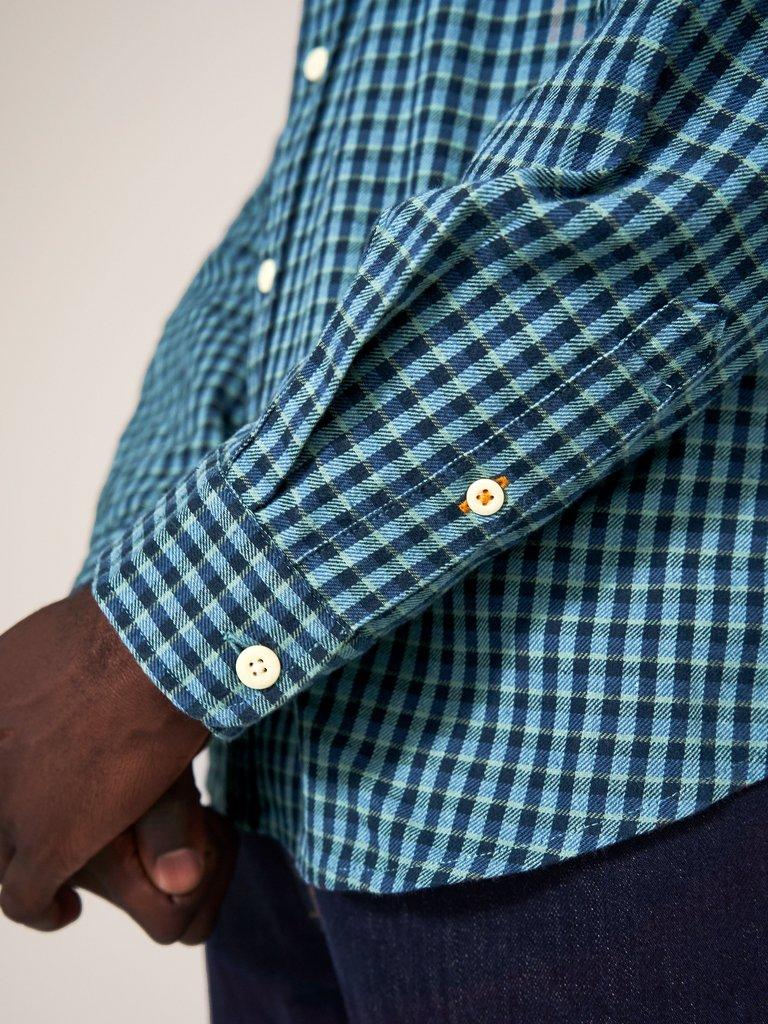 Westlake Gingham Shirt in MINT GREEN - MODEL FRONT