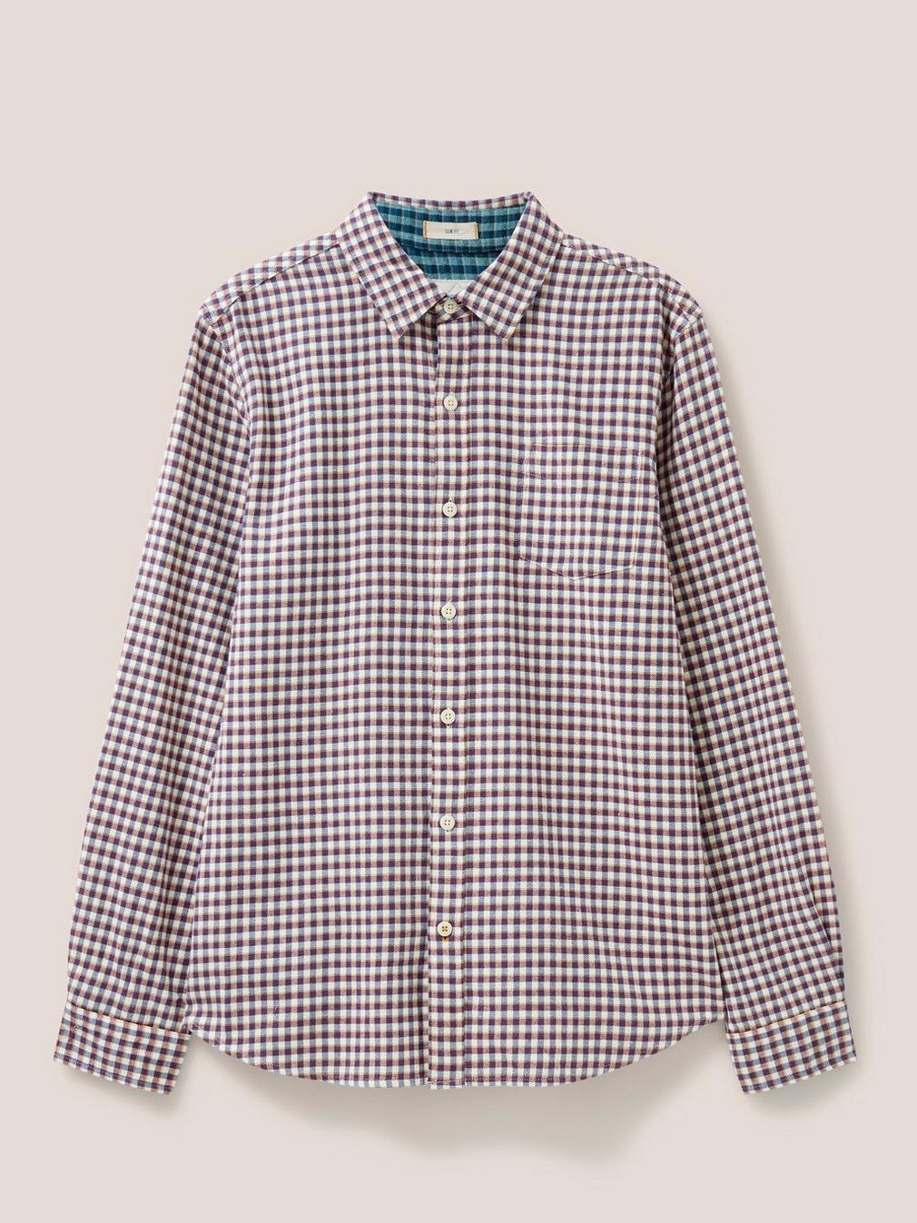 Westlake Gingham Shirt in RED MLT - FLAT FRONT