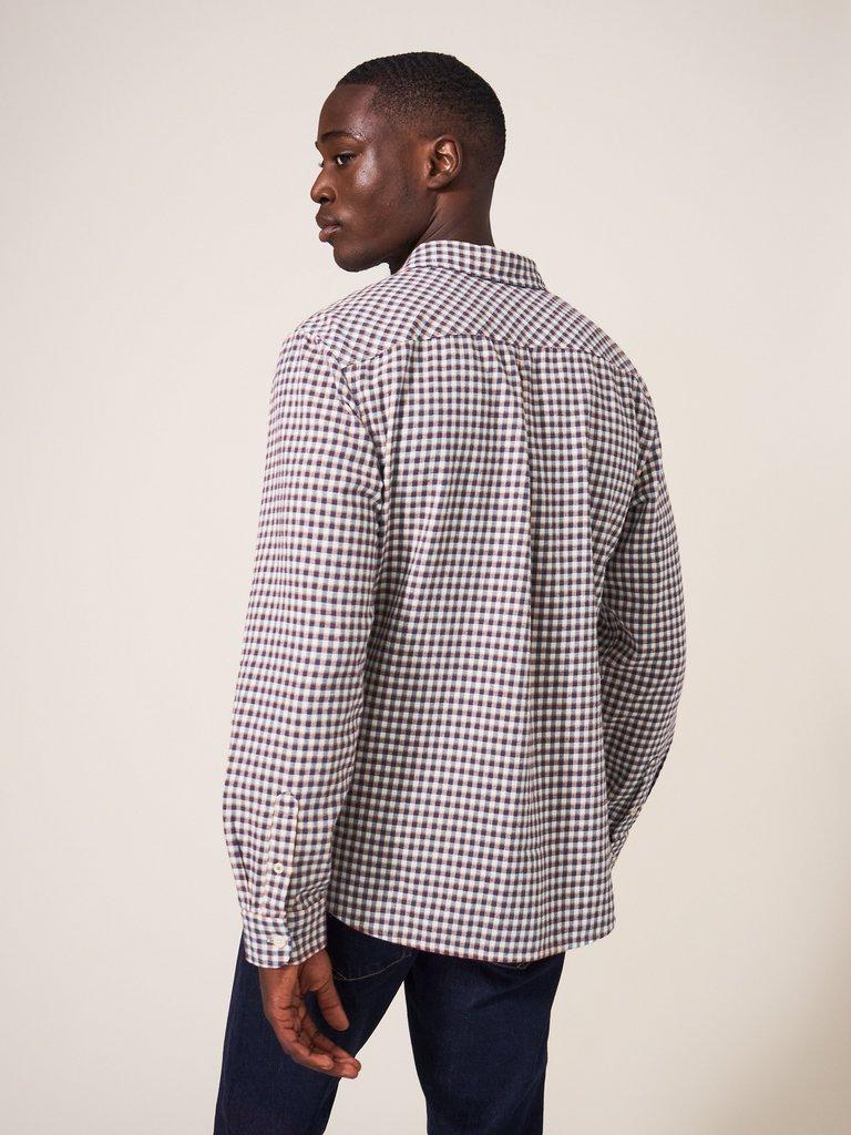 Westlake Gingham Shirt in RED MLT - MODEL BACK