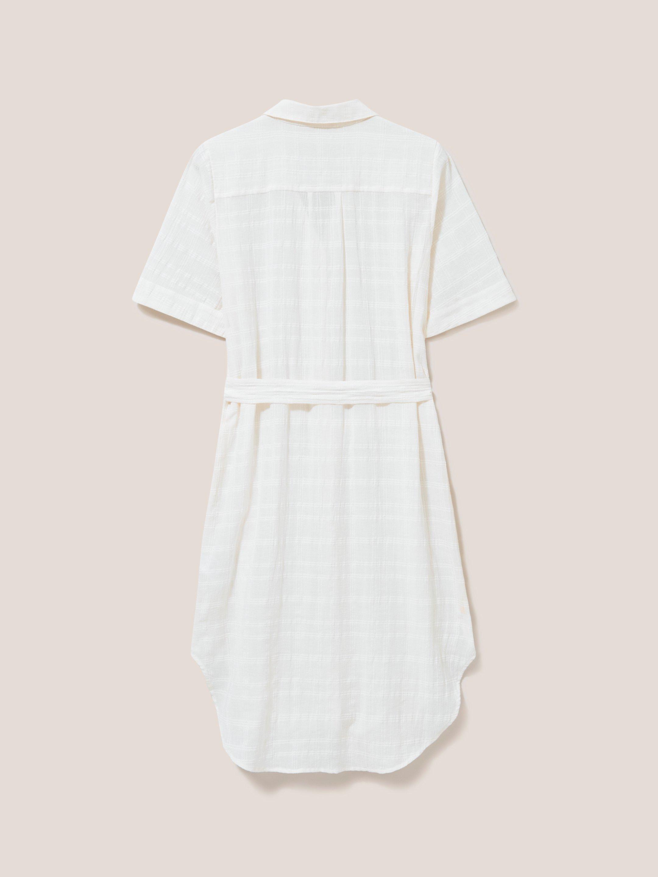 Devin Shirt Dress in IVORY MLT - FLAT BACK