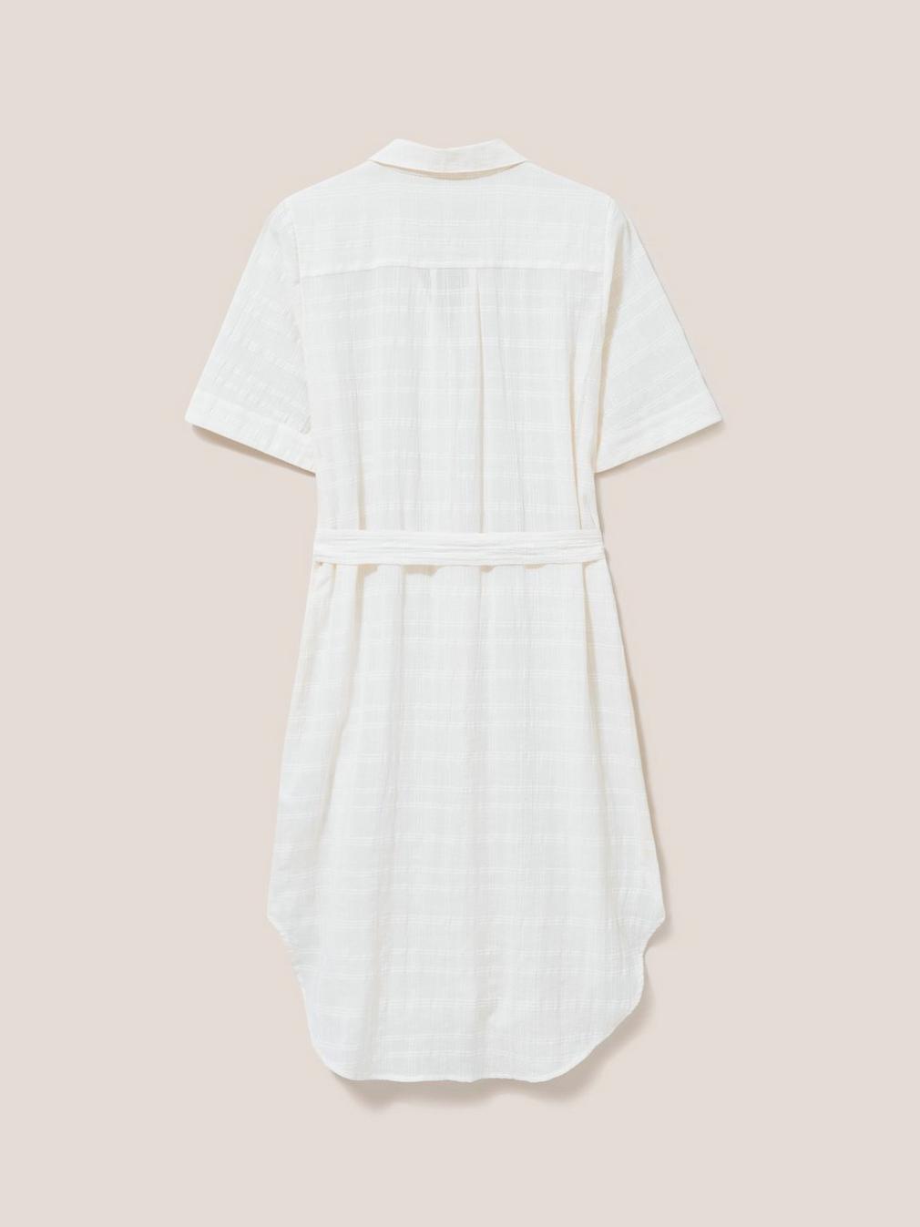 Devin Shirt Dress in IVORY MLT - FLAT BACK