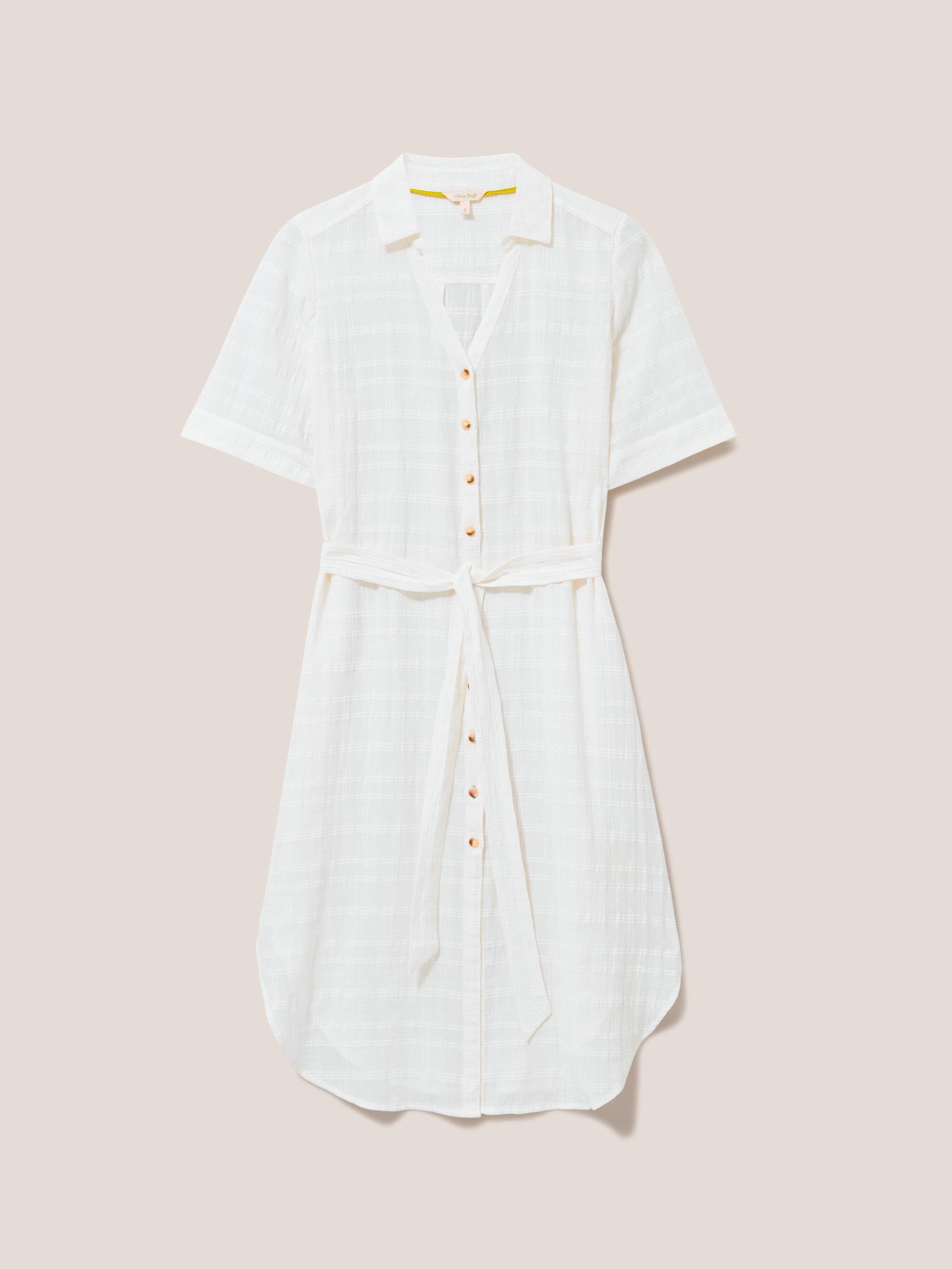 Devin Shirt Dress in IVORY MLT - FLAT FRONT