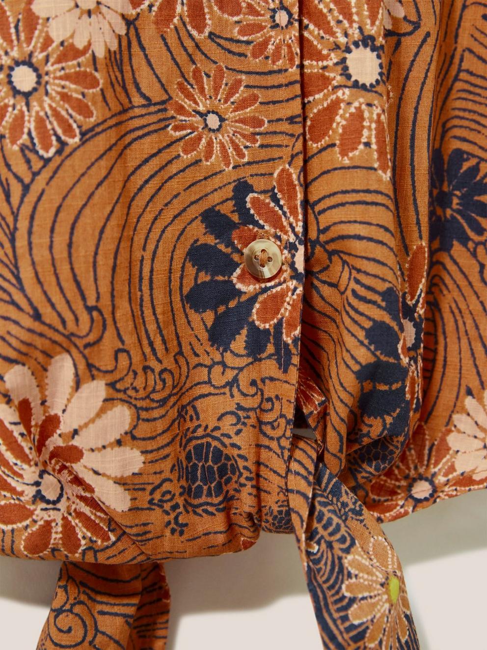 Paige Printed Top in ORANGE PR - FLAT DETAIL