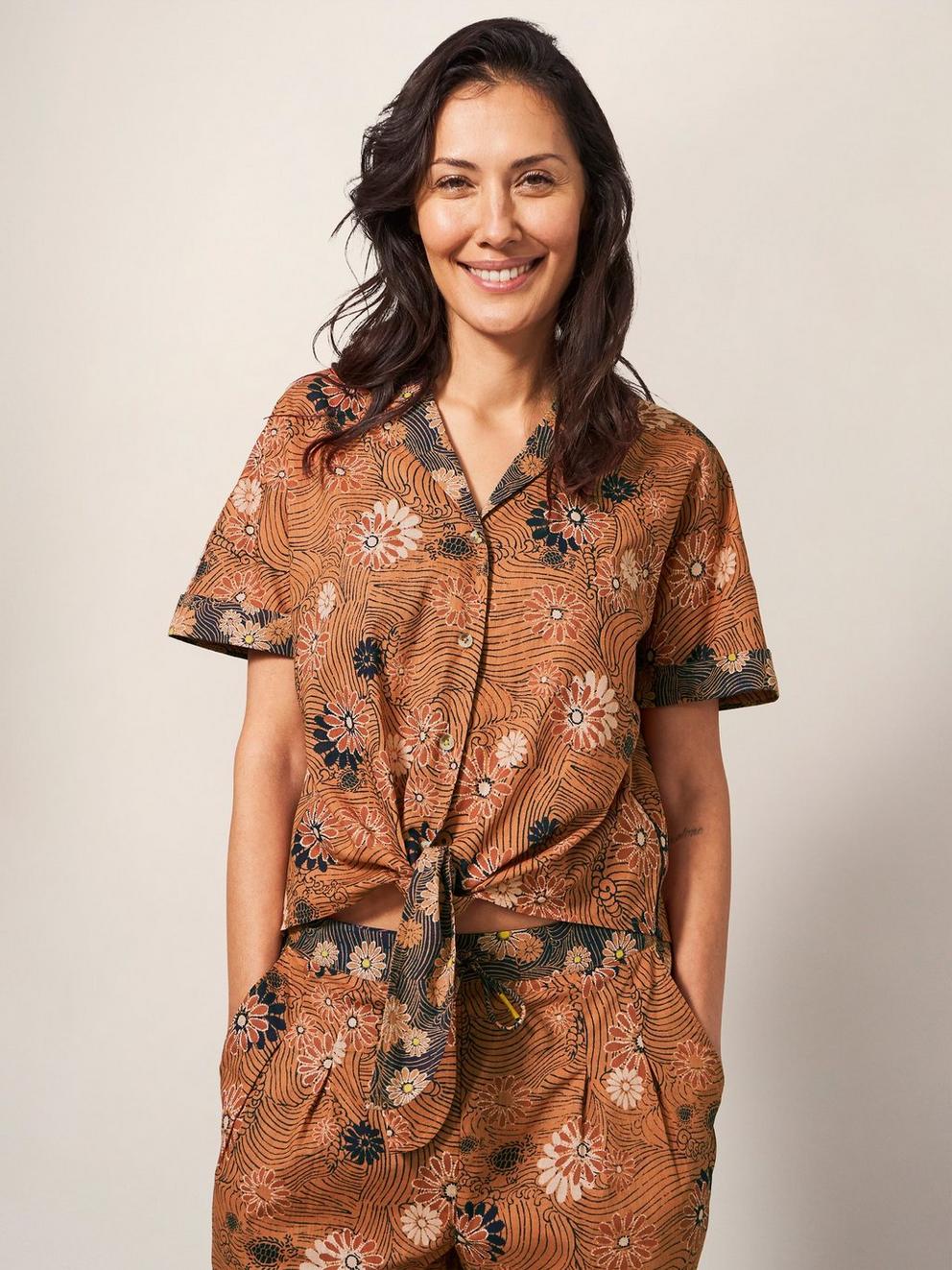 Paige Printed Top in ORANGE PR - LIFESTYLE