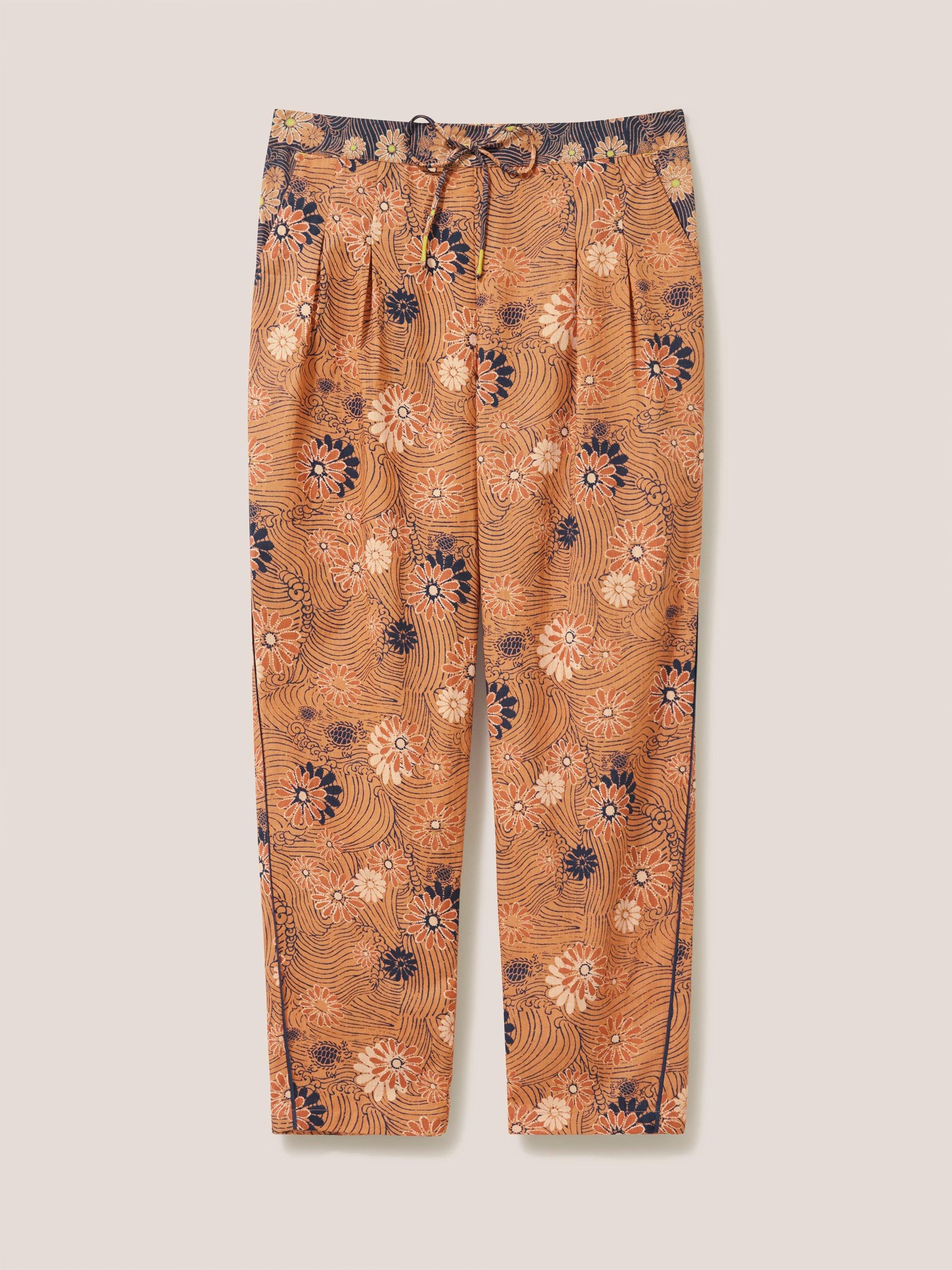 Paige Printed Trouser in ORANGE PR - FLAT FRONT