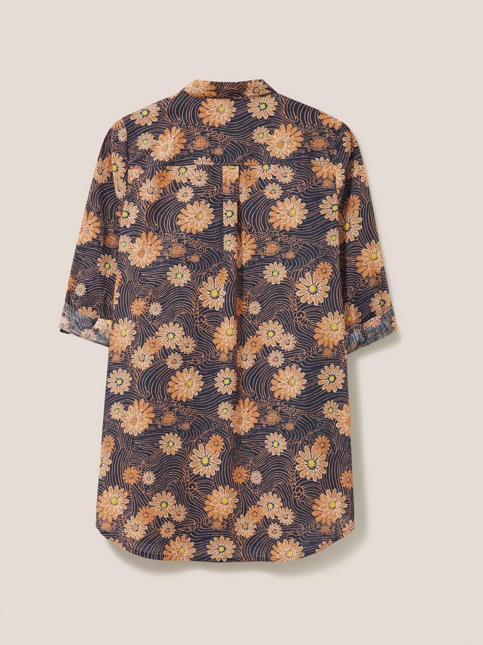 Carrie Longline Shirt in ORANGE PR - FLAT BACK