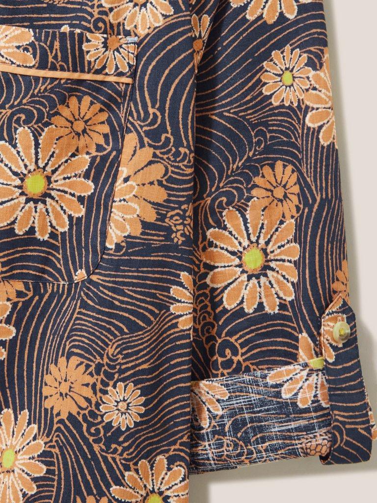 Carrie Longline Shirt in ORANGE PR - FLAT DETAIL