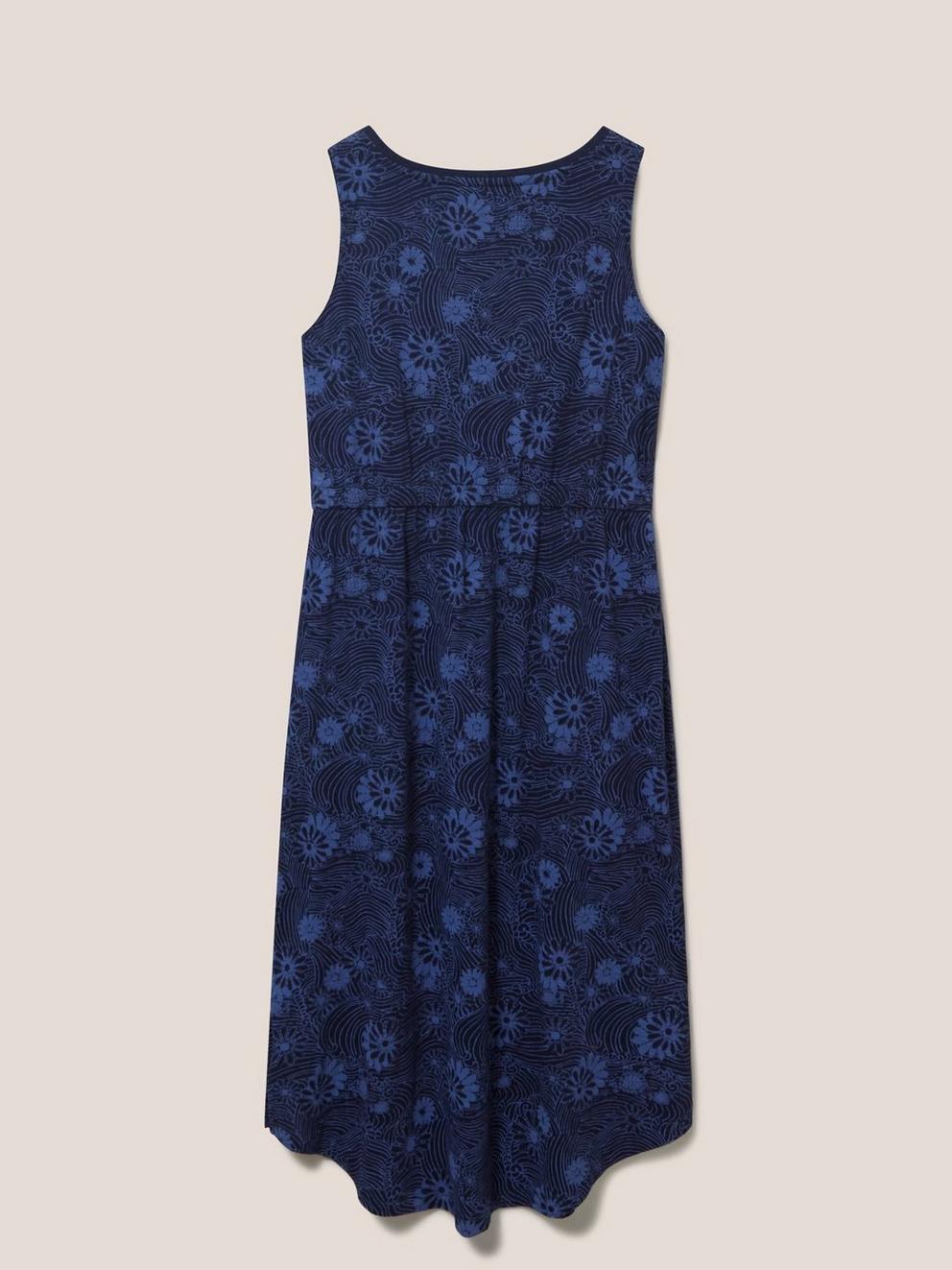 Heidi Jersey Dress in NAVY PR - FLAT BACK