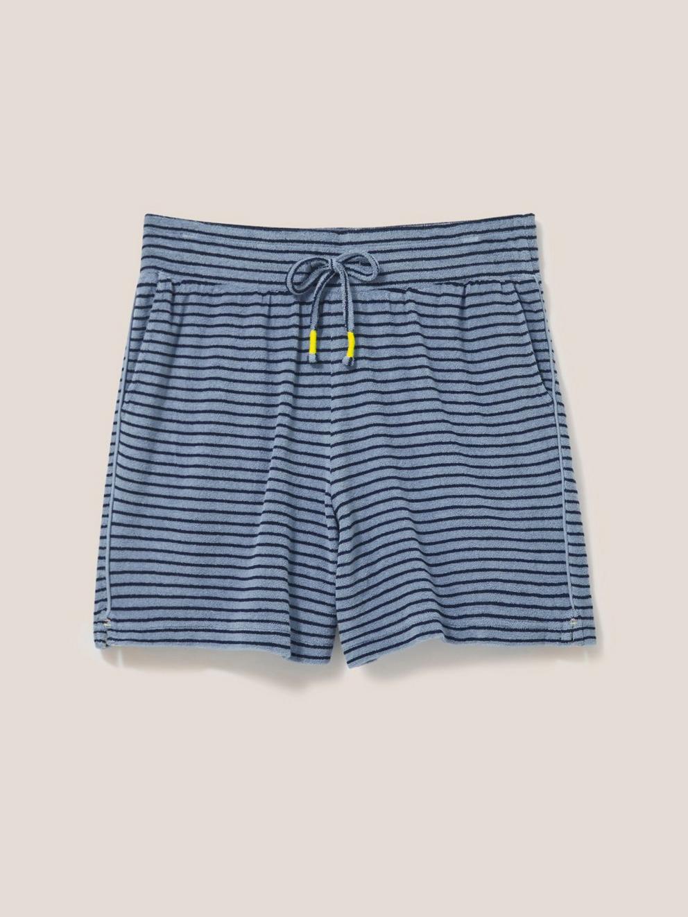 Sabrina Towelling Short in BLUE PR - FLAT FRONT