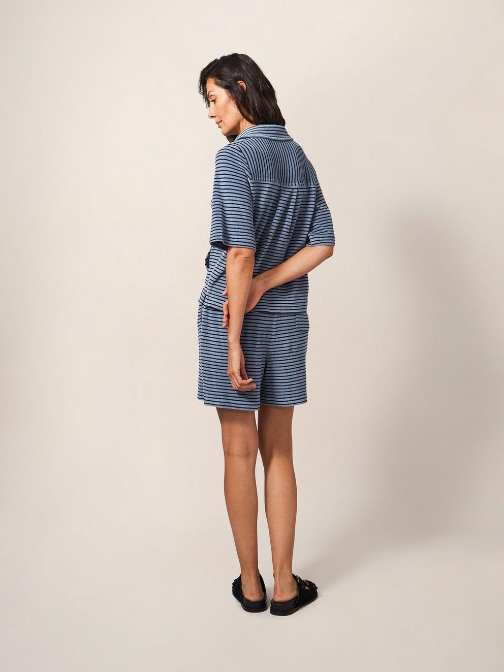 Sabrina Towelling Short in BLUE PR - MODEL BACK