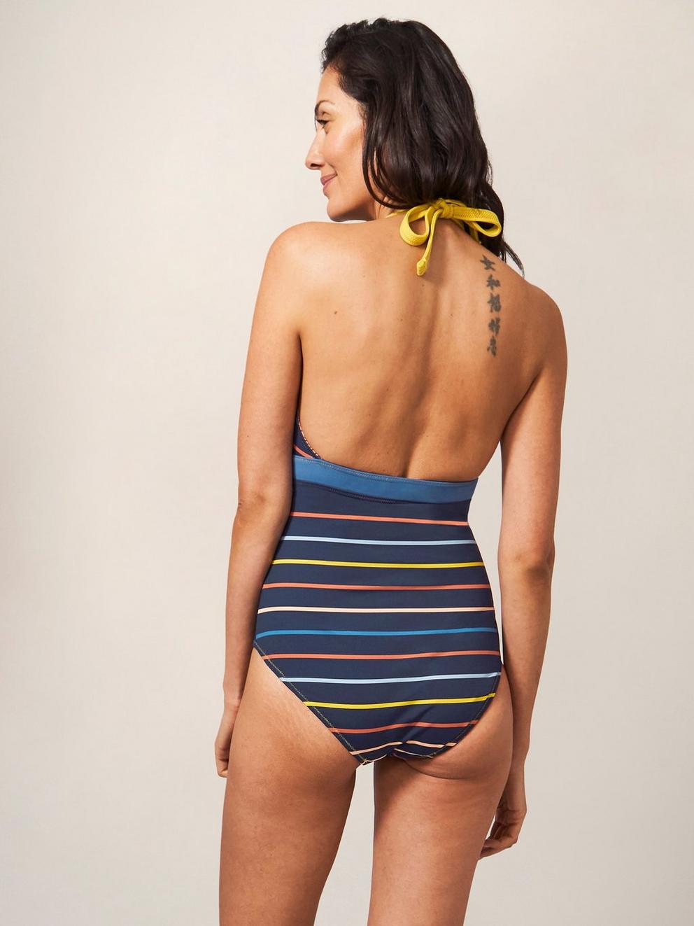 Sunshine Reversible Swimsuit in NAVY PR - MODEL FRONT