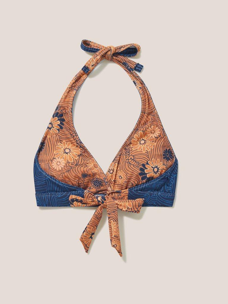 Sunshine Reversible Bikini Top in NAVY PR - FLAT BACK