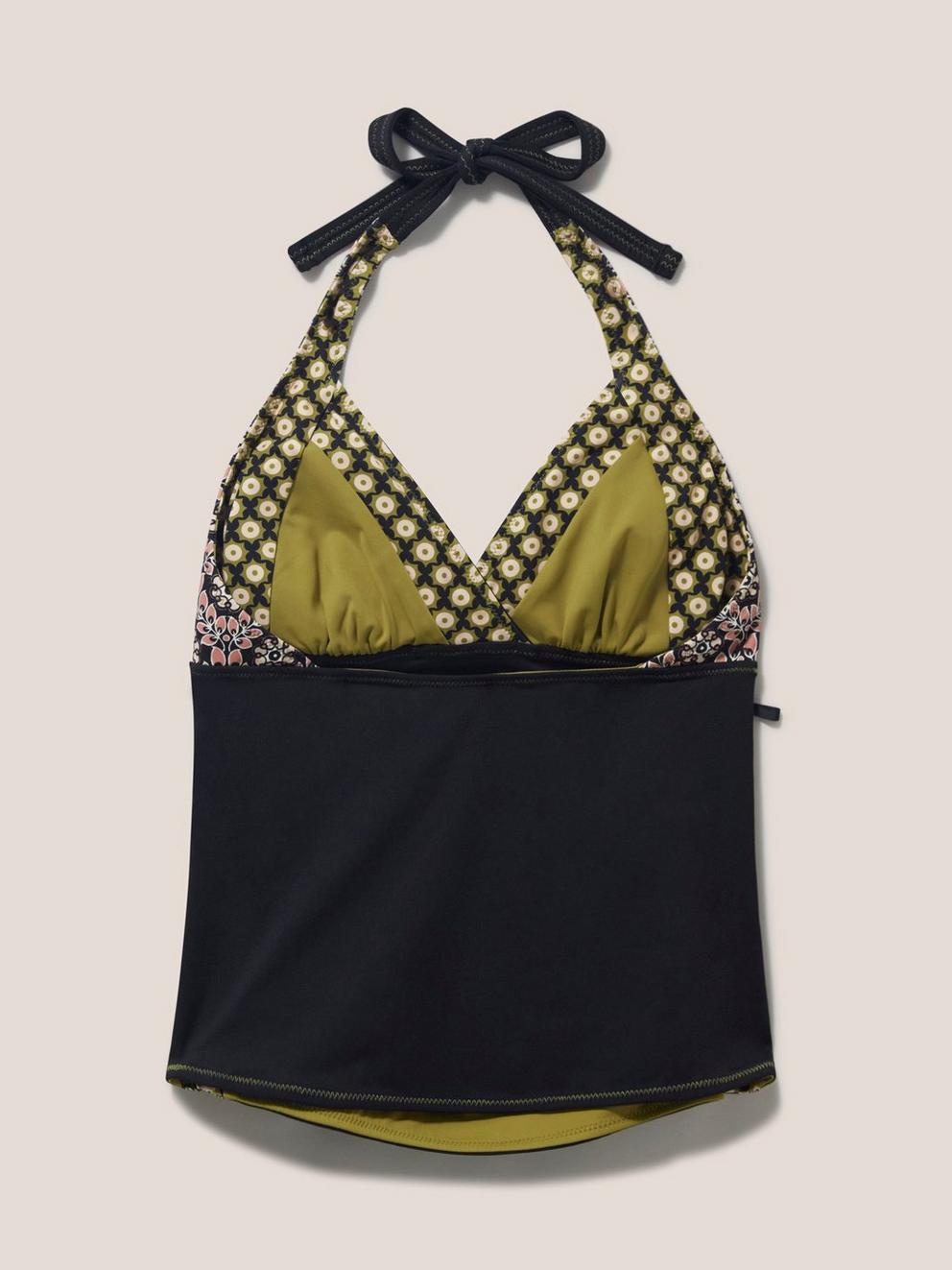 Sunshine Reversible Tankini in BLK MLT - FLAT BACK