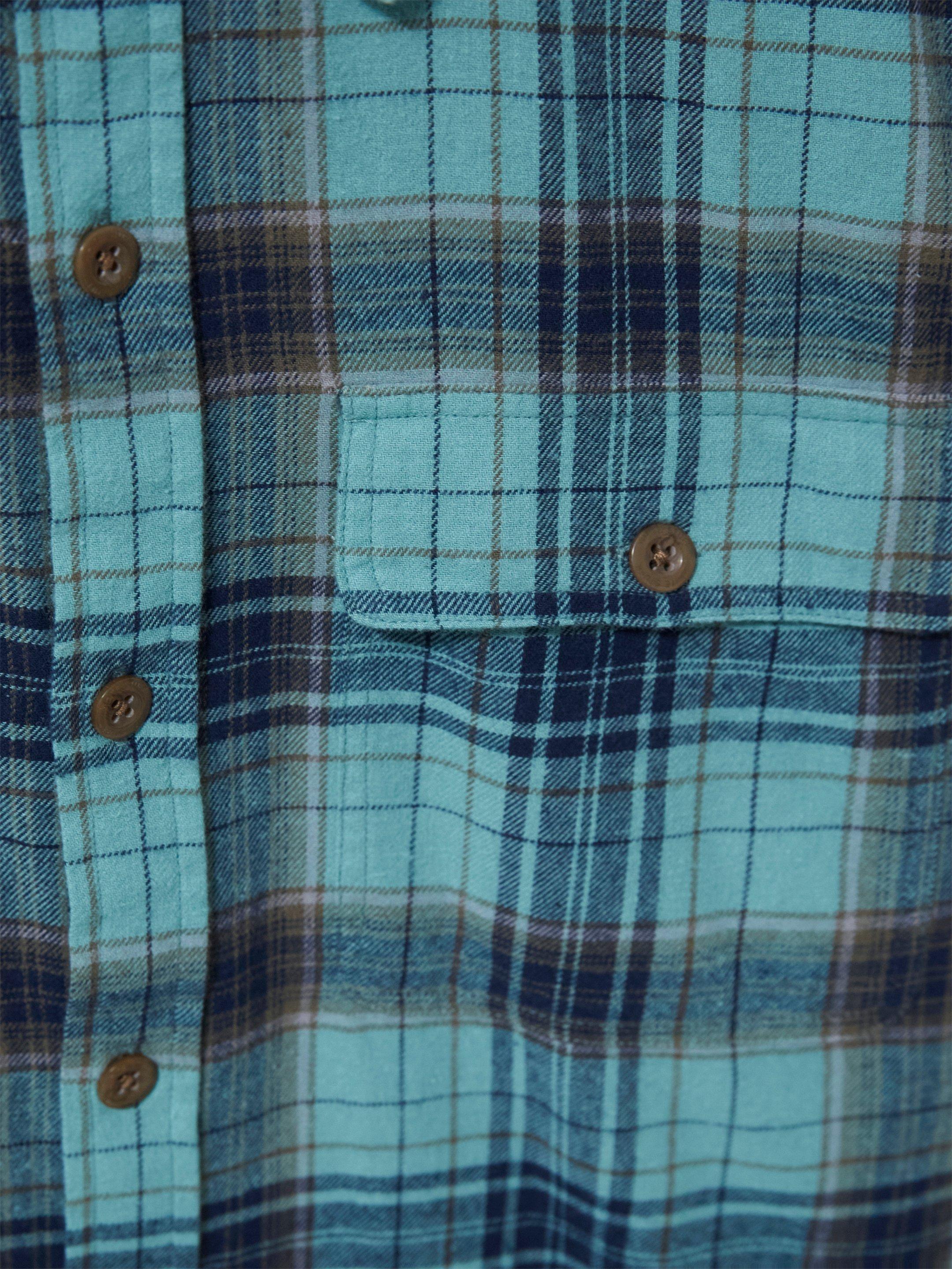 Wallace Check Shirt in MINT GREEN - FLAT DETAIL