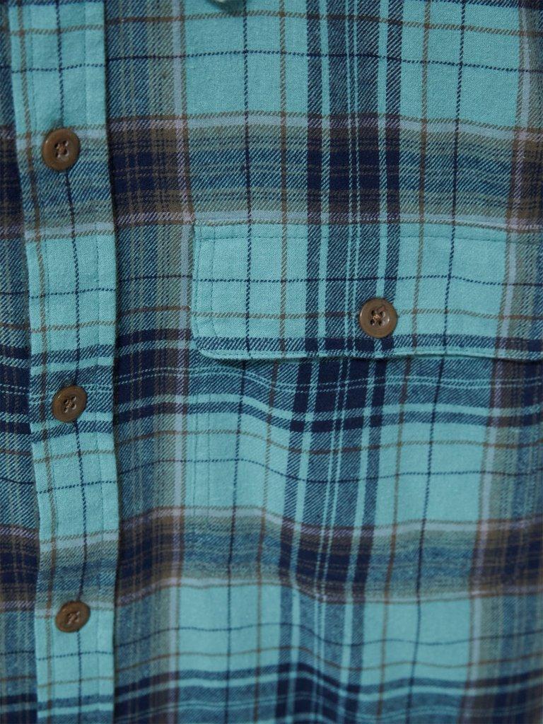 Wallace Check Shirt in MINT GREEN - FLAT DETAIL