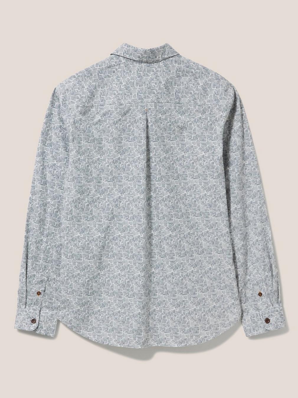 Welch Line Printed Shirt in DARK GREY - FLAT BACK