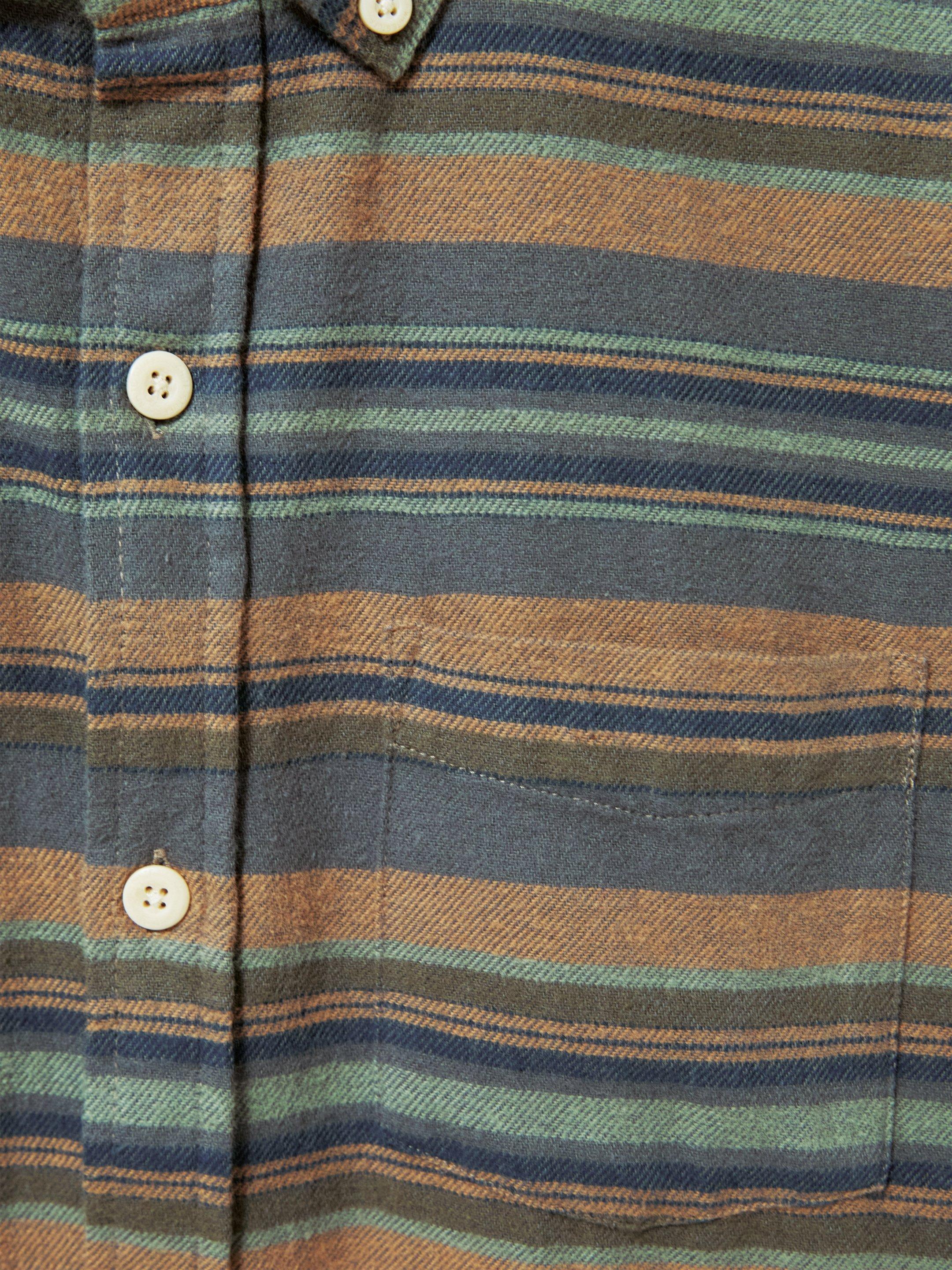 Wilne Stripe Shirt in KHAKI GRN - FLAT DETAIL