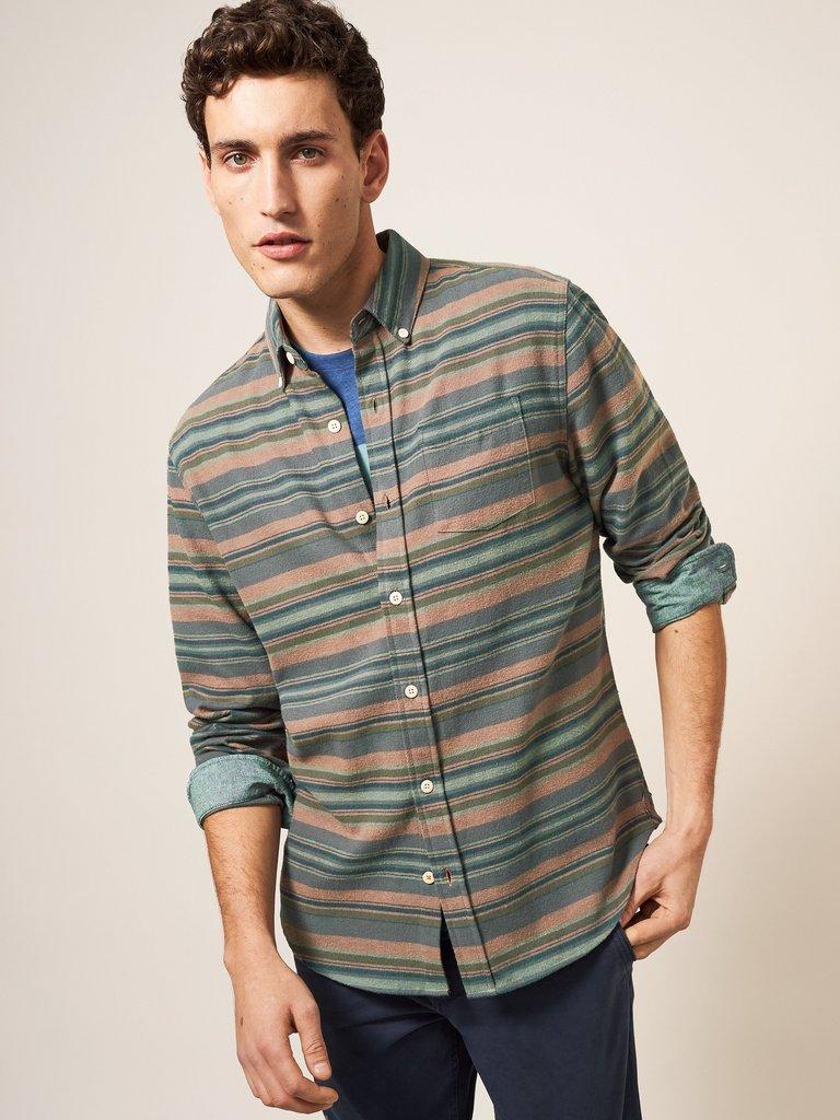 Wilne Stripe Shirt in KHAKI GRN - LIFESTYLE